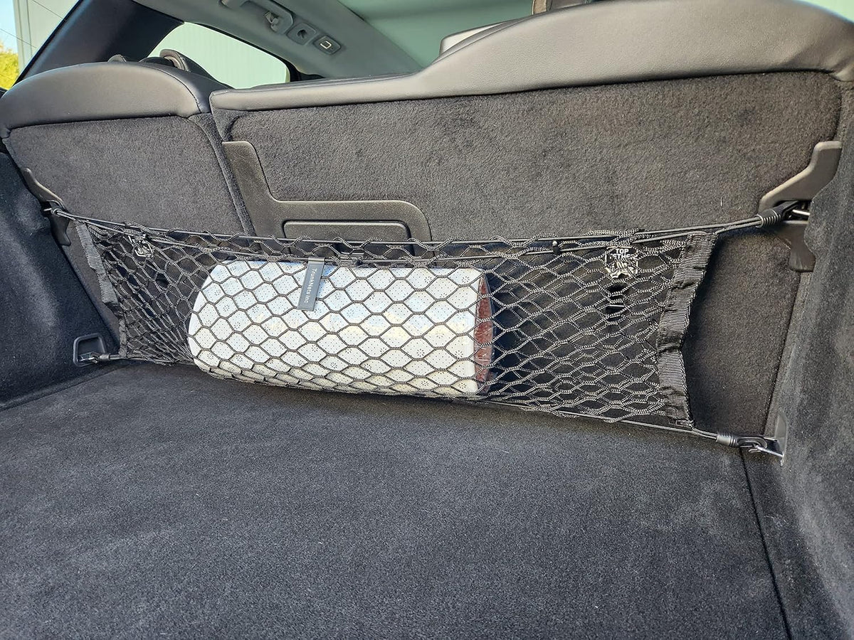 Back Seat Style Automotive Elastic Trunk Mesh Cargo Net for Volvo XC60 2017-2025 - Premium Trunk Organizer and Storage - Luggage Net for Crossover- Best Car Organizer for Volvo XC 60