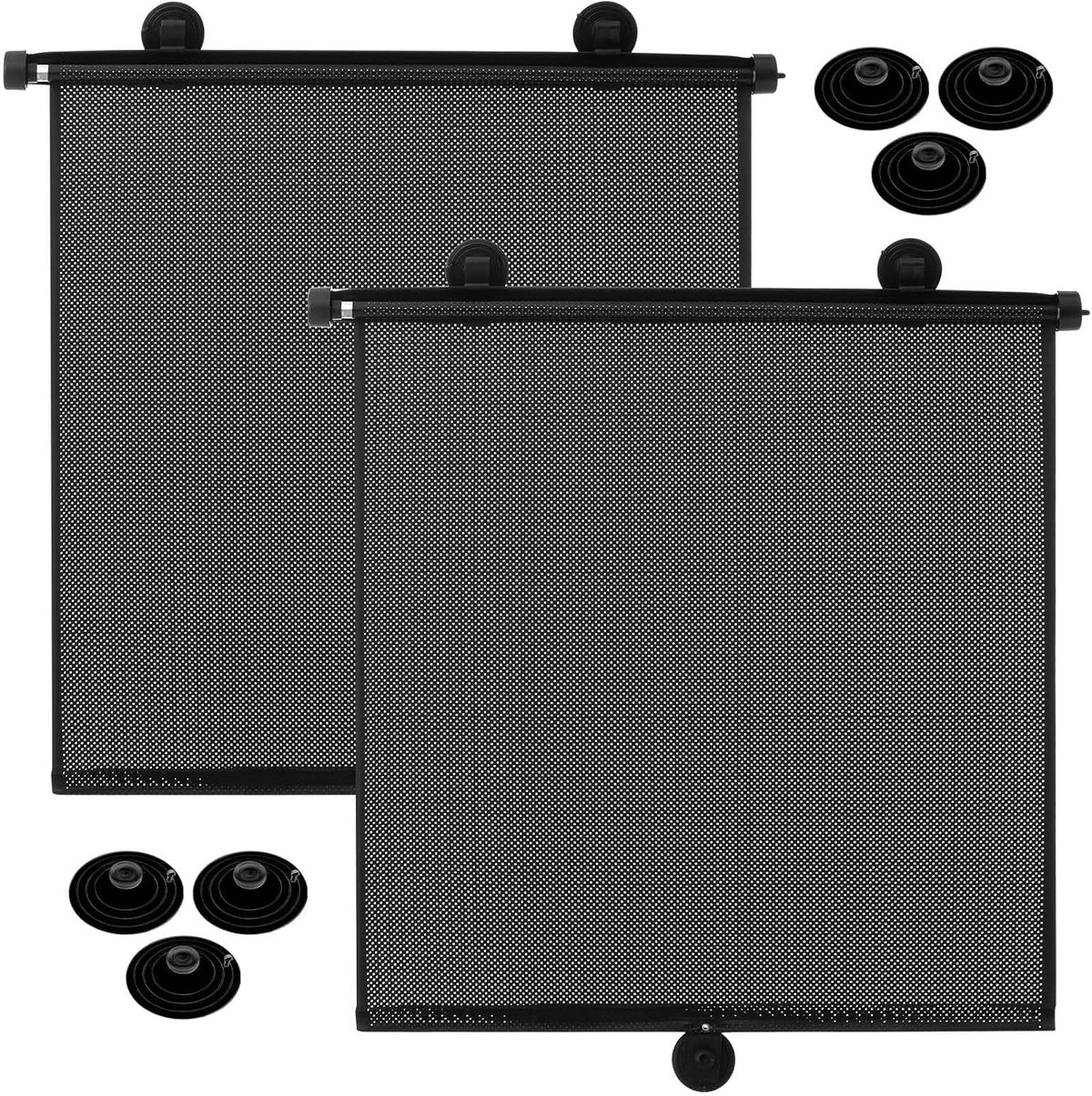 Blosssound 2 Pack Car Side Window Sun Shades Extra Wide Retractable Window Shades for Car Blocks Heat Roller Sunshade Visor for UV Rays Glare Protection Accessories(Black,22 × 24 Inch)