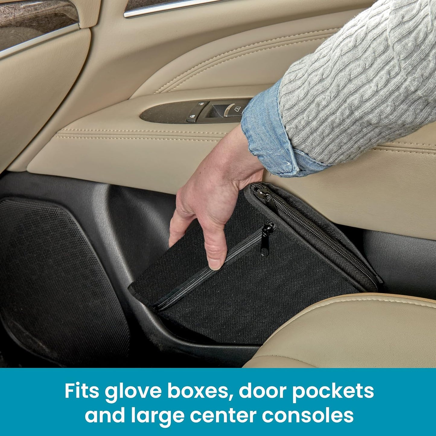 High Road Car Glove Box Organizer, Registration and Insurance Document Holder and Car Manual Holder with Flexible Secure Zippered Case and Note Pad