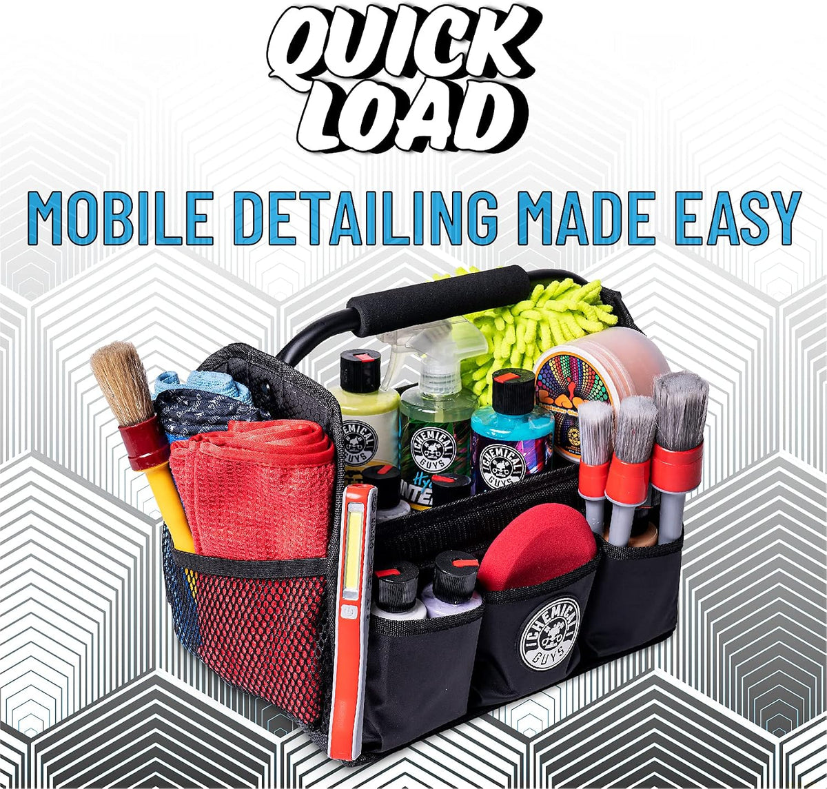Chemical Guys, Quick Load Collapsible Detailing Caddy & Organizer, Black