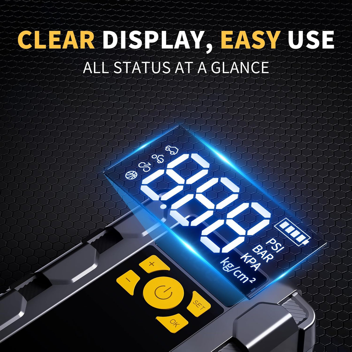 UIBI X5 Car Jump Starter 2000A with Built-in 150PSI Tire Inflator,16000mAh Power Bank & SOS Light for 8.0L Gas/6.0L Diesel Car Truck RV Road Trip Emergency