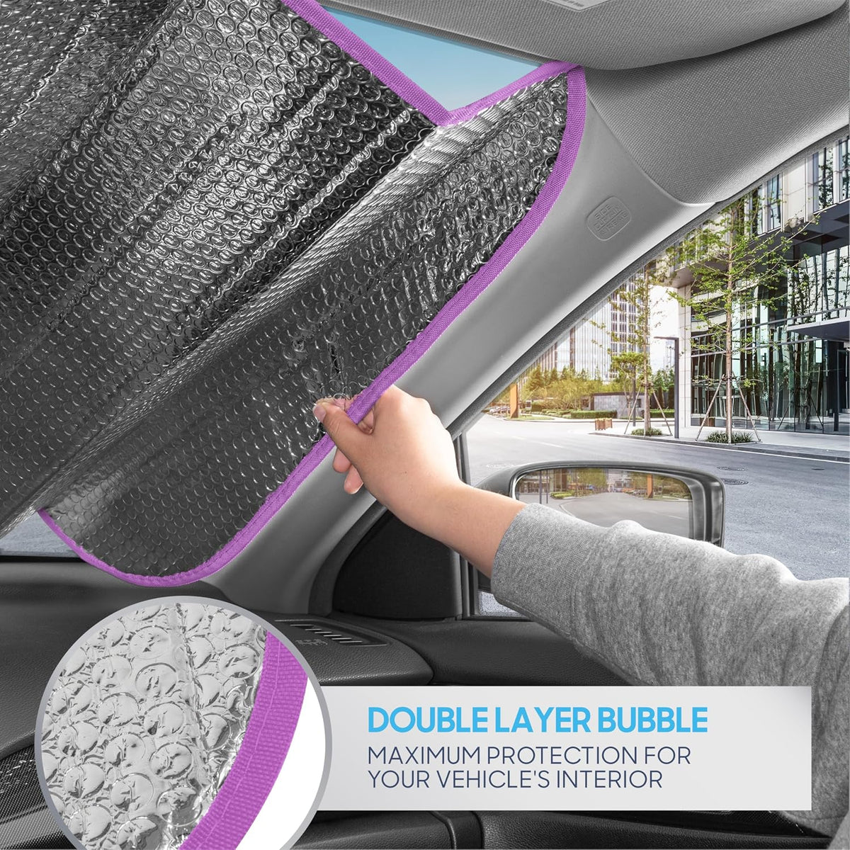 BDK Retro Wave Automotive Windshield Sunshades Accordion Folding Style - Windshield Sun Shade Auto Shade for Cars Trucks SUVs Vans Sun Visor Protector to Block UV Rays - Keeps Vehicle Cool 58' x 27'
