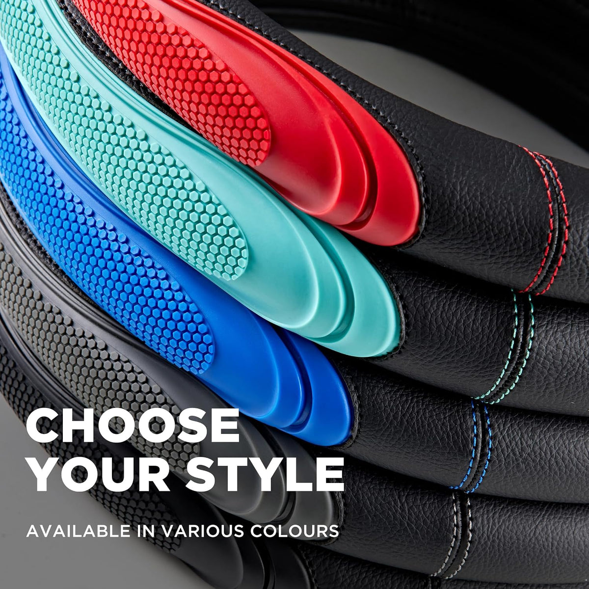 Road Comforts Car Steering Wheel Cover - Microfiber Leather Steering Wheel Wrap Sports 14.5-15 Inch Steering Wheel Cover Non-Slip for Men Women Black Color