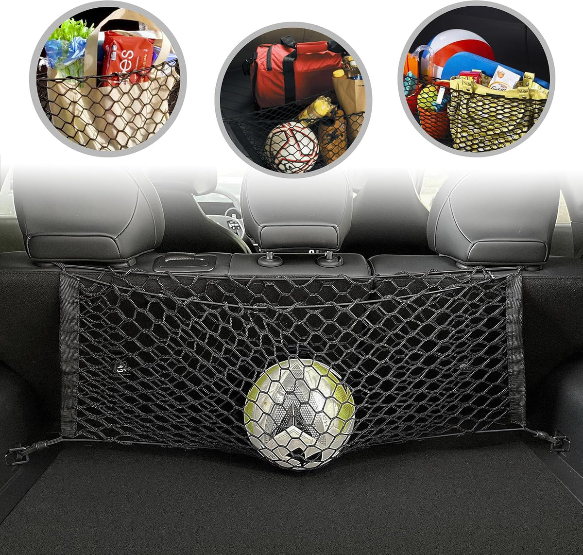 Envelope Style Automotive Trunk Mesh Cargo Net for Kia EV6 Light Wind GT-Line 2022-2025 - Premium Trunk Organizer and Storage - Luggage Net for Crossover - Best Car Organizer for Kia EV6