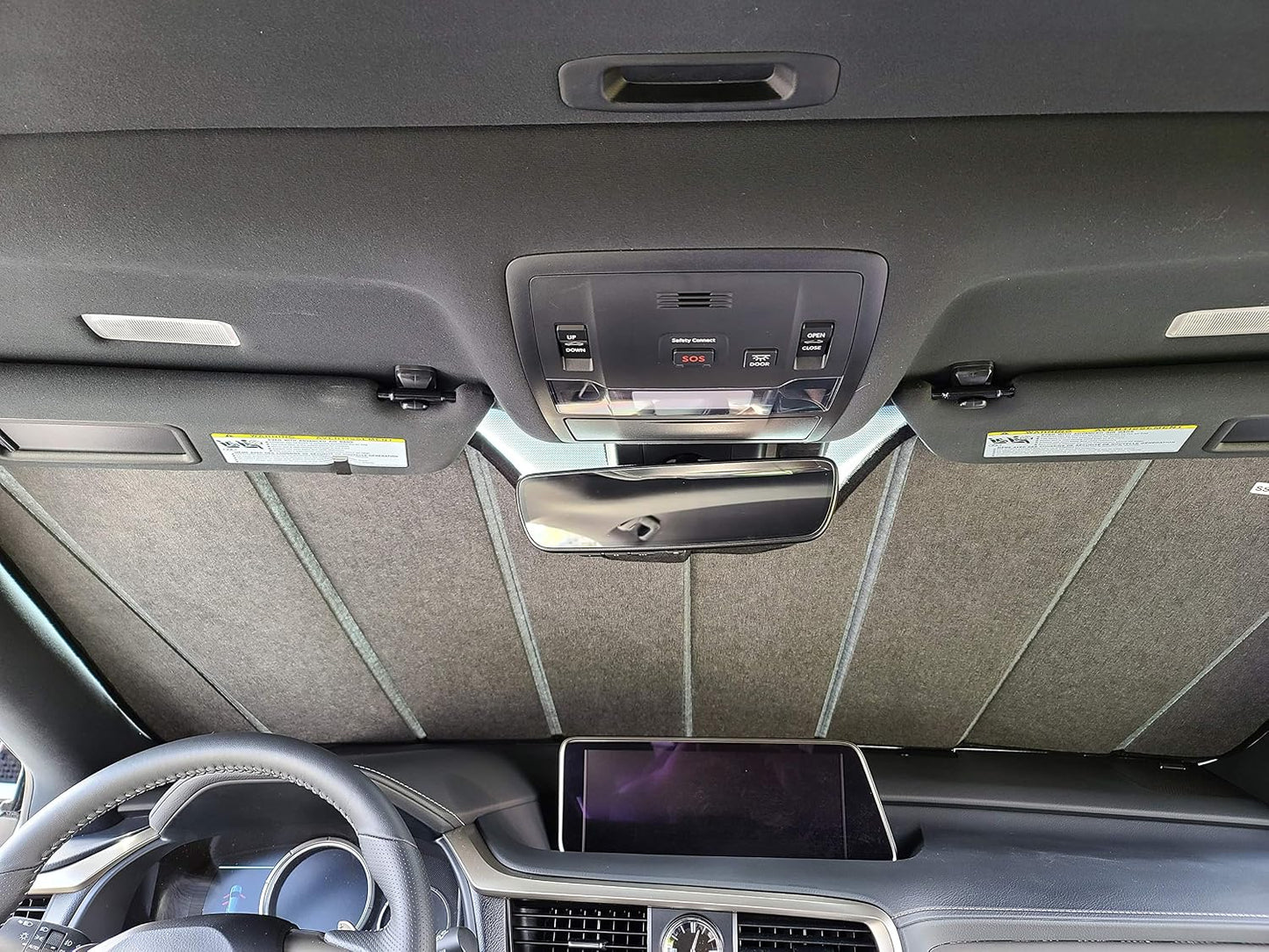 Autotech Park Foldable Sunshade Compatible with 2016-2023 Toyota Tacoma Pickup Truck, Custom-fit Windshield Sun Shade