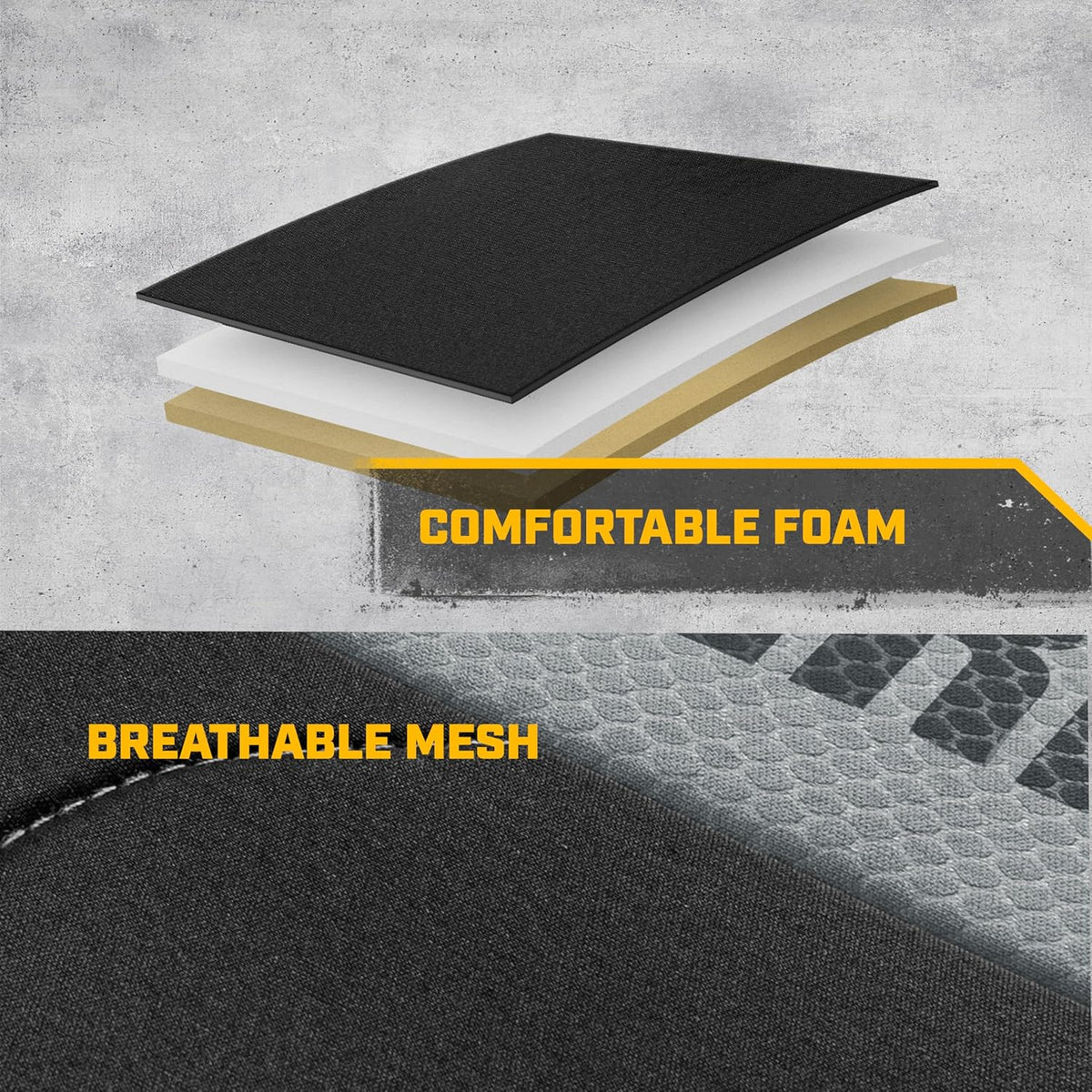 Caterpillar Flexfit Automotive Seat Covers for Cars Trucks and SUVs (Set of 2) – Black Seat Covers for Front Seats, Seat Protectors with Gray Honeycomb Trim, Auto Interior Covers