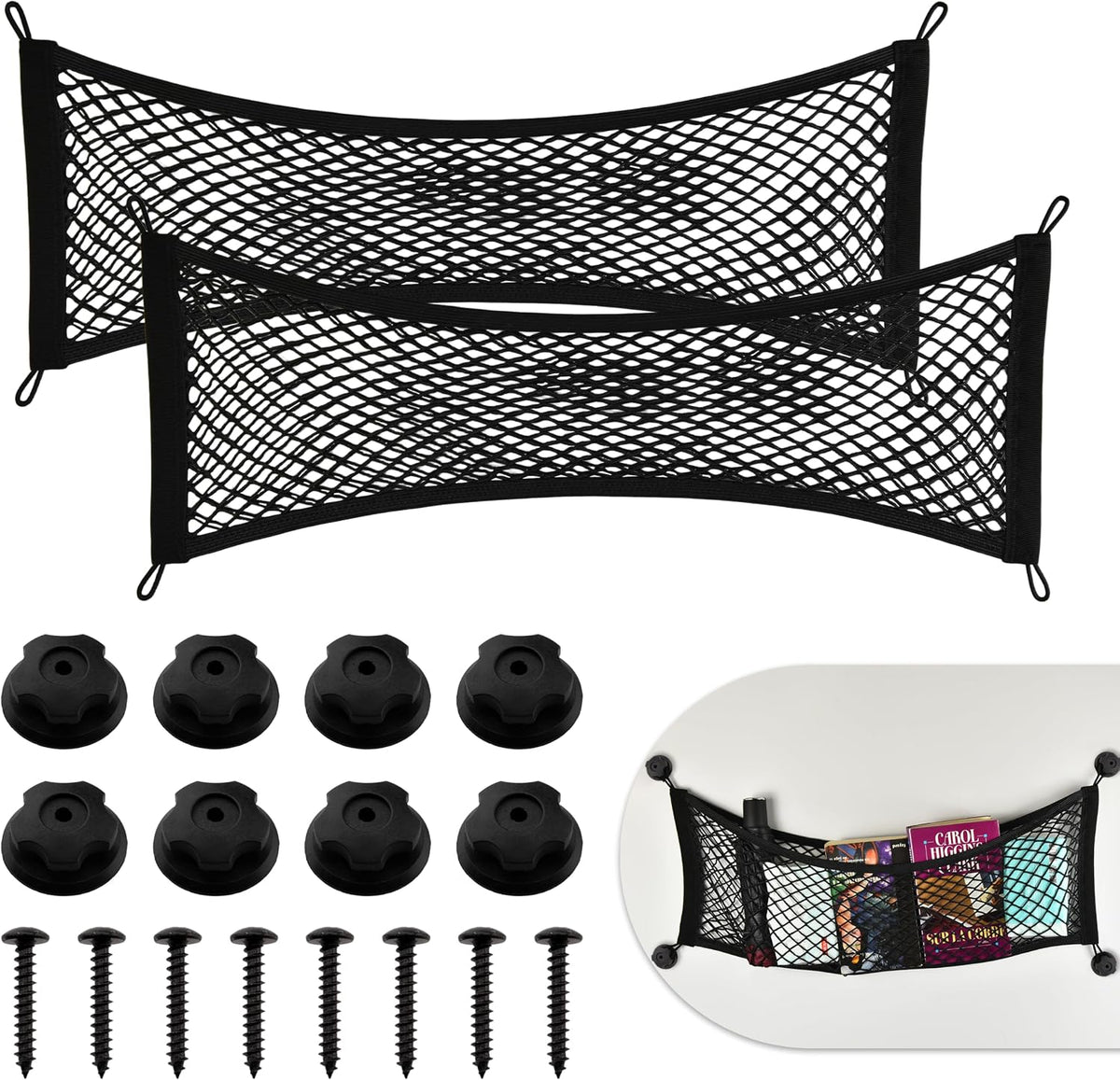 2Pcs Extra Long Cargo Net 27.6" x 9.8"
