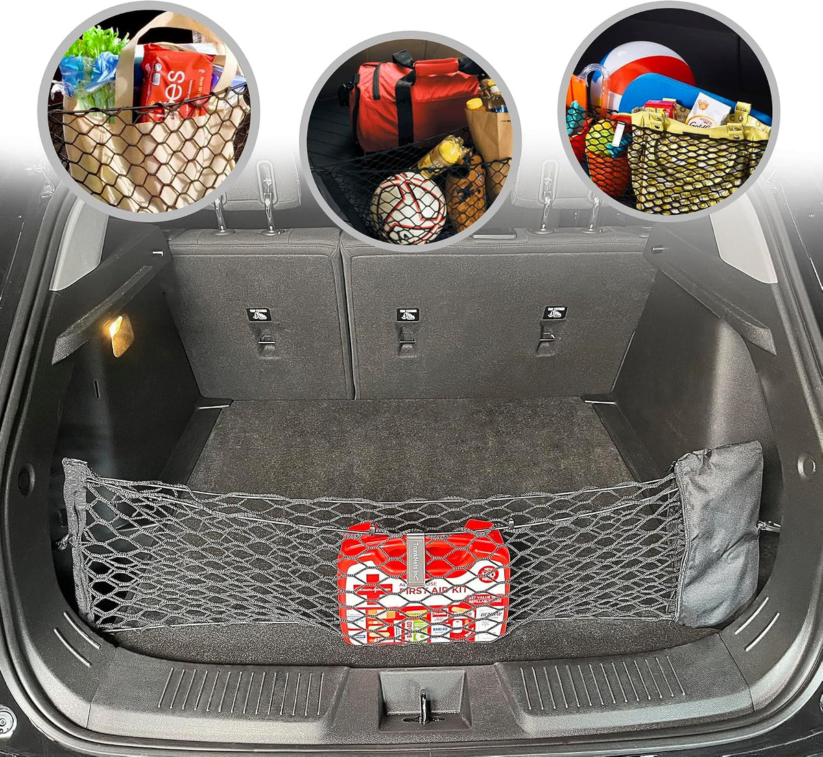 Envelope Style Automotive Elastic Trunk Mesh Cargo Net for Chevrolet Trax 2025-2026 - Premium Trunk Organizer and Storage - Luggage Net for Crossover - Best Car Organizer for Chevrolet Trax