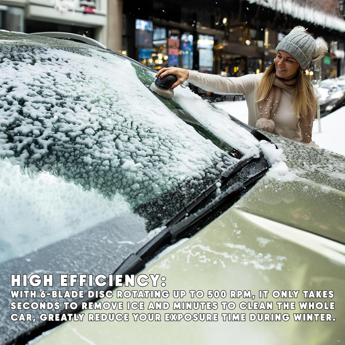 ZONETECH Electric Ice Scraper for Car Windshield, Electric Snow Scraper for Window, Ice Removal Tools Rechargeable with USB Cable, Cleaning Brush (3 in 1 Electric Ice Scraper Upgraded, 1 Pack)