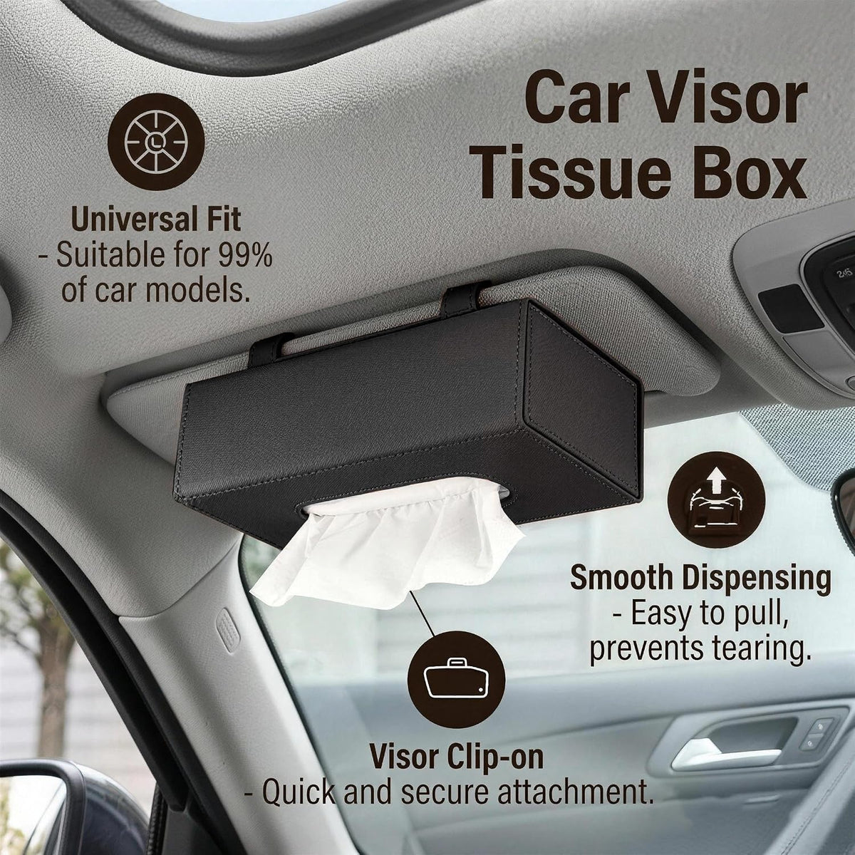 Car Visor Tissue Holder,Metal Clip Auto Napkin Dispenser for SUV