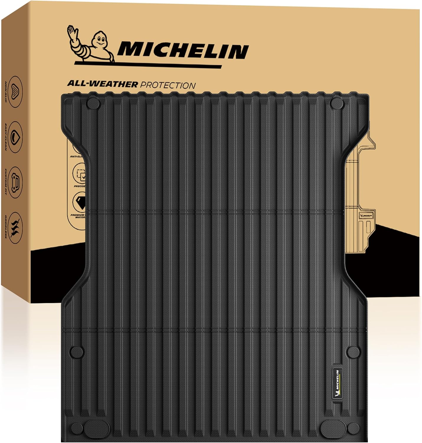 MICHELIN Truck Bed Mat for 2024 2025 2026 Toyota Tacoma - 5 FT / 60.3" Short Bed (Not Fit Drop-in Liners), All-Weather Truck Bed Liner, Custom Fit, Durable TPE Bedliner, Non-Slip