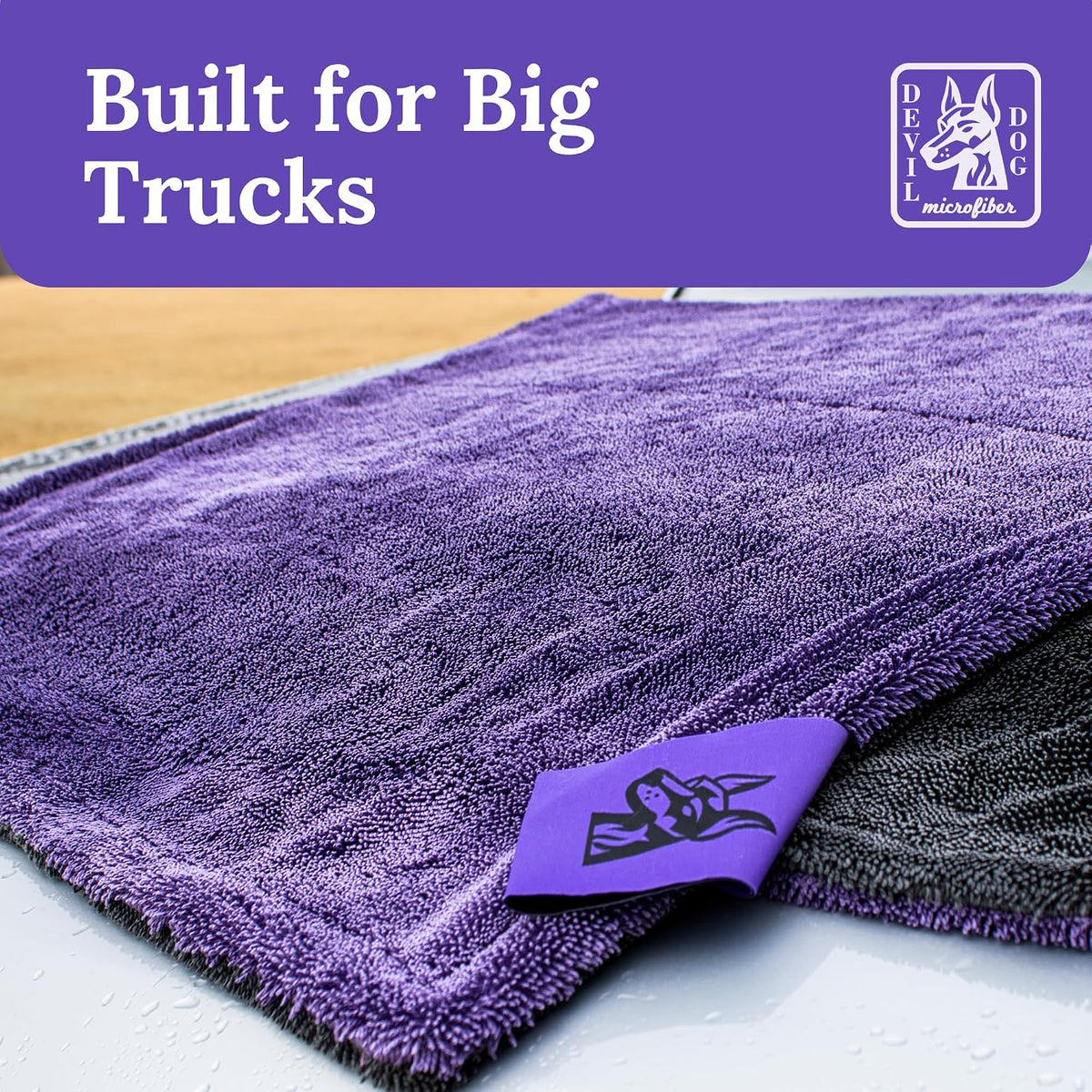 XL Car Drying Towel for Trucks – 1200 GSM Twisted Loop Microfiber, 24" x 45" Edgeless, Scratch-Free