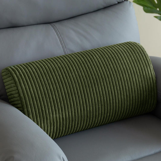 HIGOGOGO Lumbar Support Pillow for Recliner Chair/Accent Chair/Couch, Memory Foam Back Support Cushion for Elderly, Recliner Cushions for Back Rest, Pain Relief, Reading, Washable Cover, Dark Green