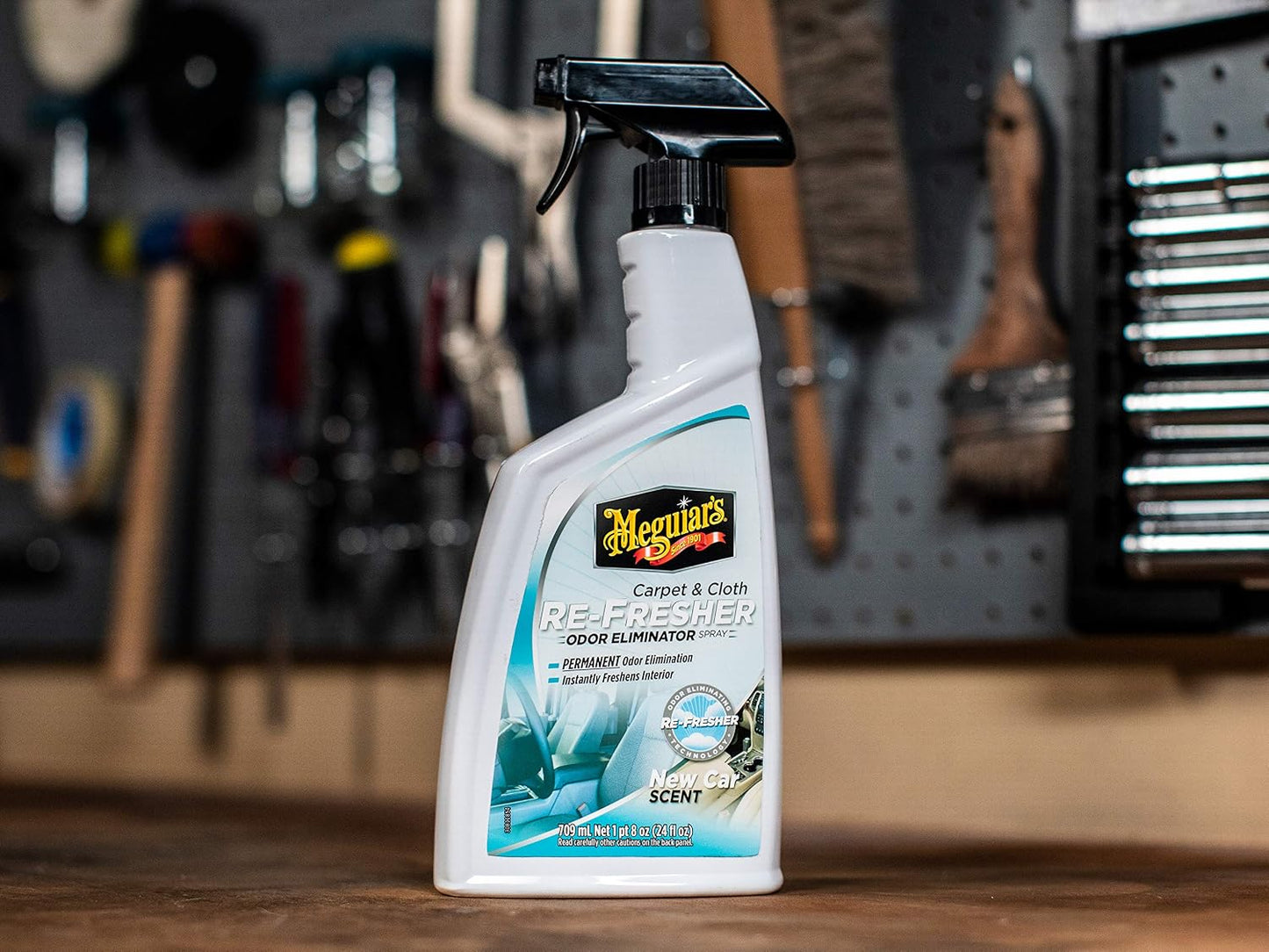 Meguiar's Carpet and Cloth Re-Fresher Odor Eliminator Spray, Car Air Freshener, Fights Odors and Freshens Fabrics in your Car, Easy to Use Trigger Spray, 24 Oz