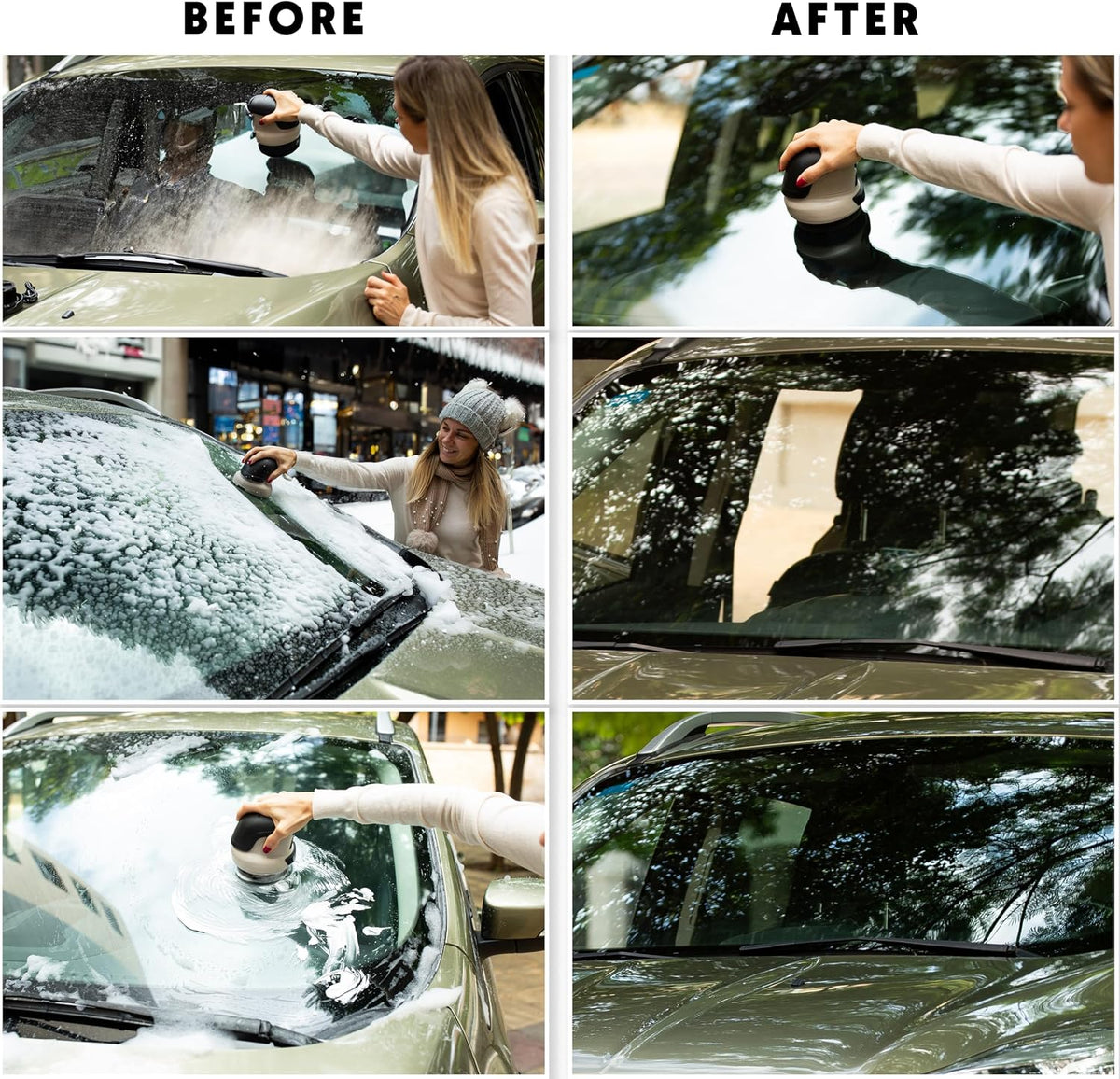 ZONETECH Electric Ice Scraper for Car Windshield, Electric Snow Scraper for Window, Ice Removal Tools Rechargeable with USB Cable, Cleaning Brush (3 in 1 Electric Ice Scraper Upgraded, 1 Pack)