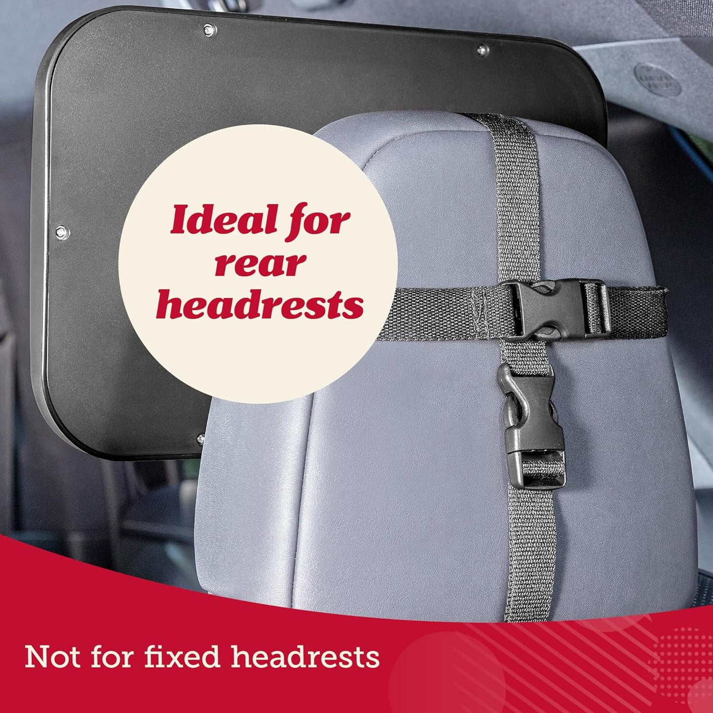 Lusso Gear Baby Car Mirror (2 Pack) - Secure Headrest Mount for Rear-Facing Seat Mirror - Shatter-Resistant Glass for Clear Infant View - Newborn Car Seat Accessory & Baby Essentials - Large, Black