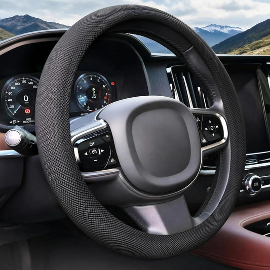 15 Inch Black Silicone Steering Wheel Cover Thermoregulating for All-Season