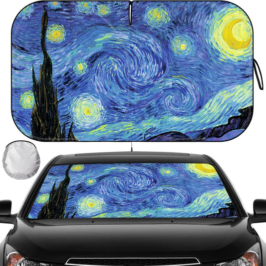 Car Windshield Sun Shade, Foldable Front Window Sunshade Blocks UV Rays, Keep Car Interior Cool, Universal Fit for Hatchback, Truck, SUV, MPV
