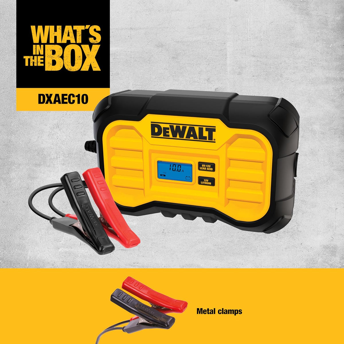 DeWalt DXAEC10 10 Amp Battery Charger for Vehicles