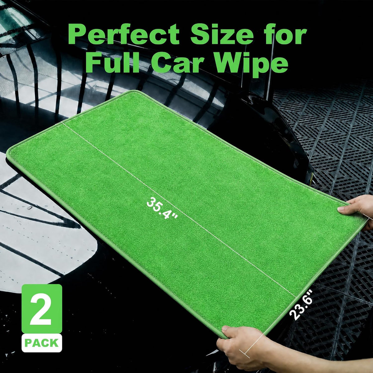 JOYMOOP Car Drying Towels,High-Density Microfiber Car Towel, Green