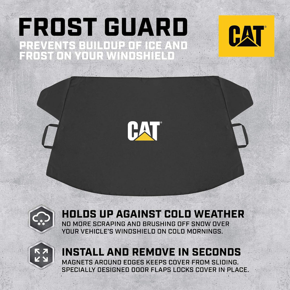 Motor Trend Ice Scraper/Frost Remover + CAT Frost Guard/Snow Cover for Car and Truck Windshields/Mirrors, Winter Storm Survival Kits (Extendable/Rotating Snow Brush + Frost Guard)