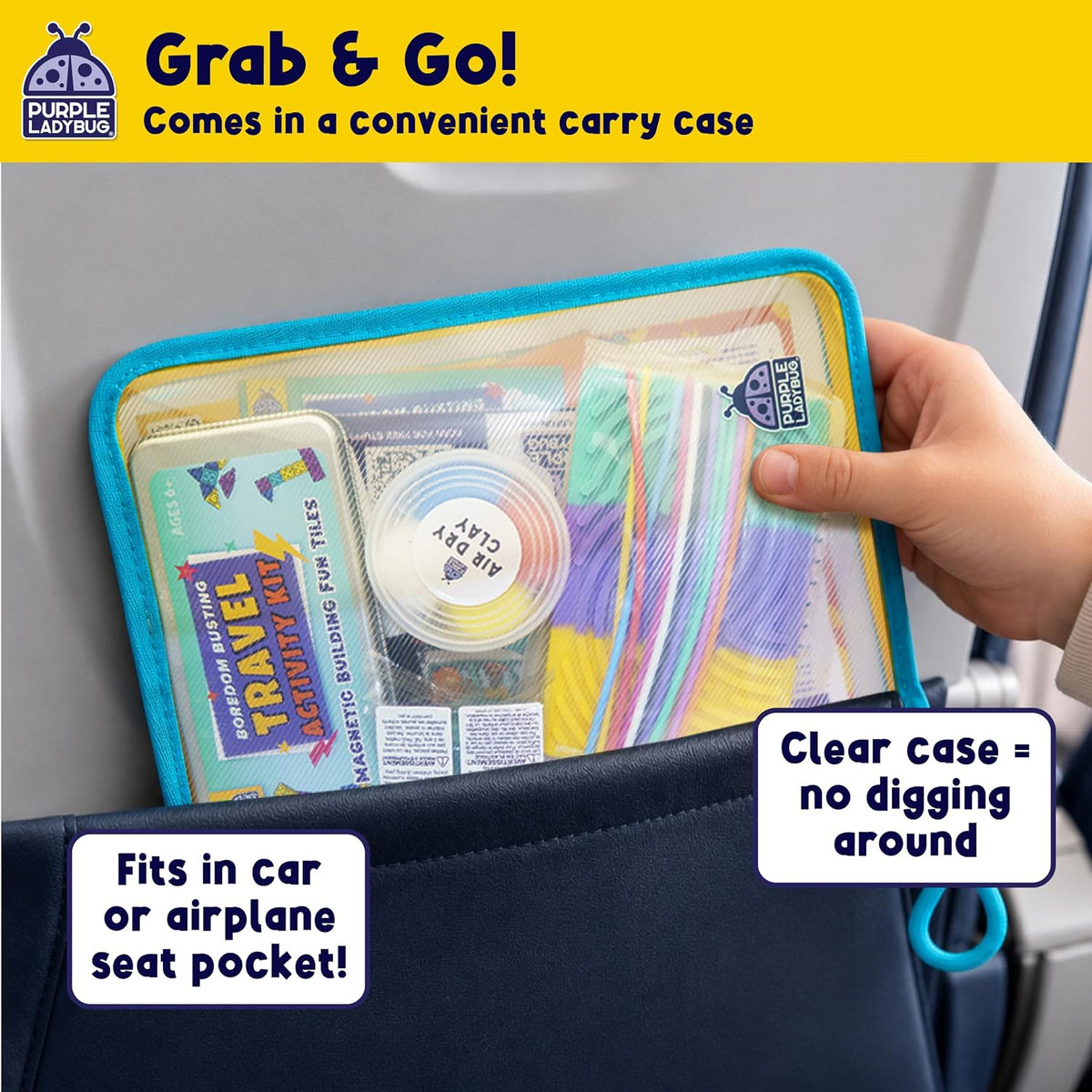 Road Trip Essentials for Kids Kit with 10+ Screen Free Activities | Roadtrip, Car Ride and Airplane Activities, Sensory Toys, Travel Games, Crafts, Fidgets, For Boys and Girls
