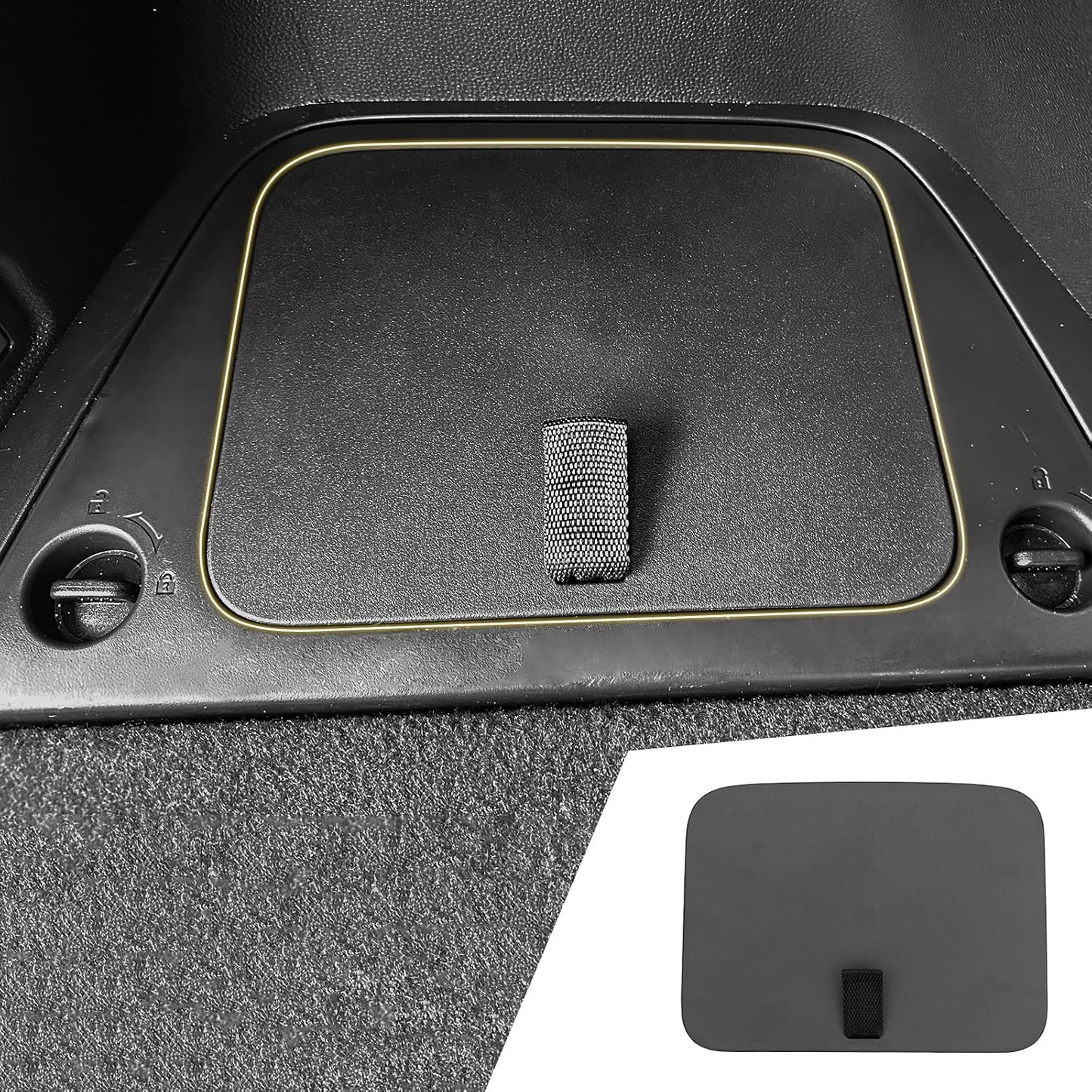 Rear Trunk Organizer Cover Compatible with 2023 2024 2025 2026 Honda Pilot Trunk Organizer Storage Bin Lid Left Driver Trunk Side Storage Box Cover Protector Black 7&8 Seats Pilot Accessories