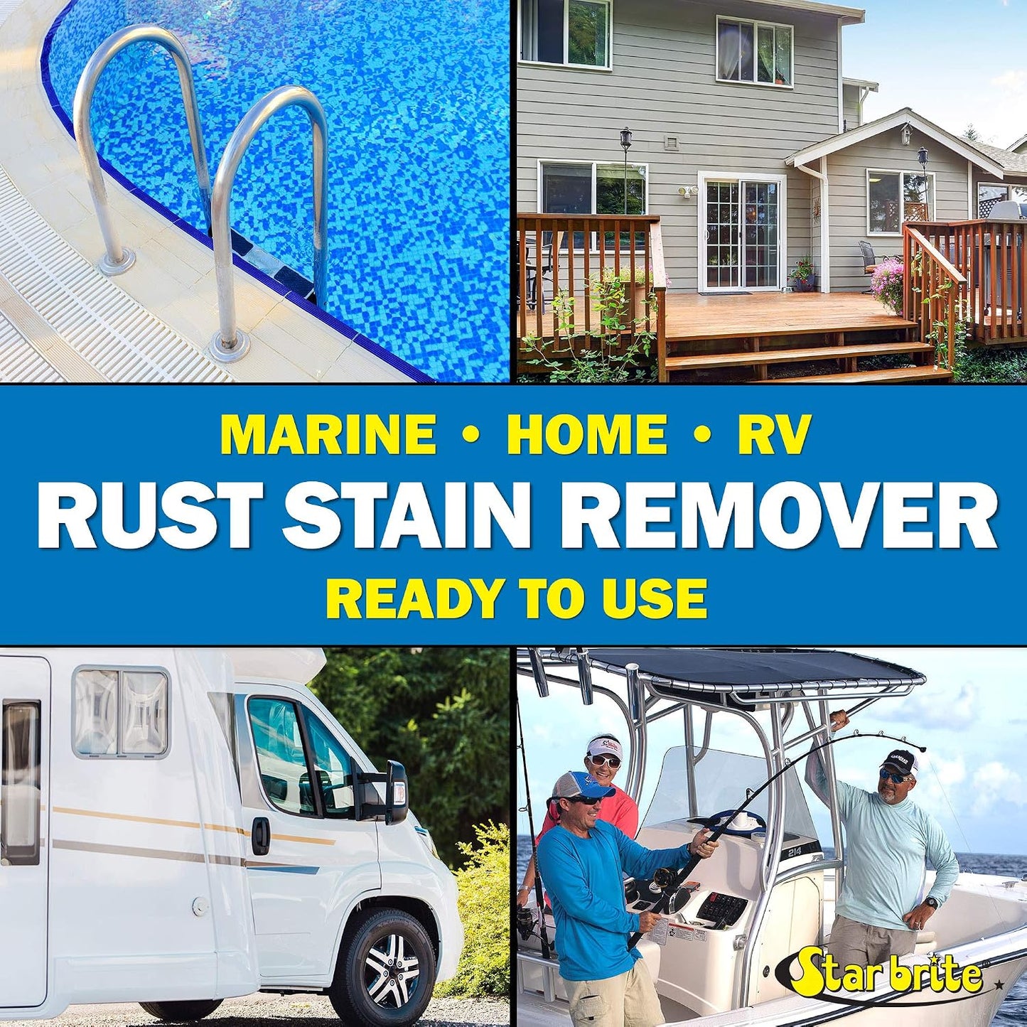 STAR BRITE Rust & Corrosion Stain Remover - Fast-Acting Spray for Fiberglass, Vinyl, Fabric, Metal & Painted Surfaces - Also Removes Sprinkler Stains 22 OZ (089222P)