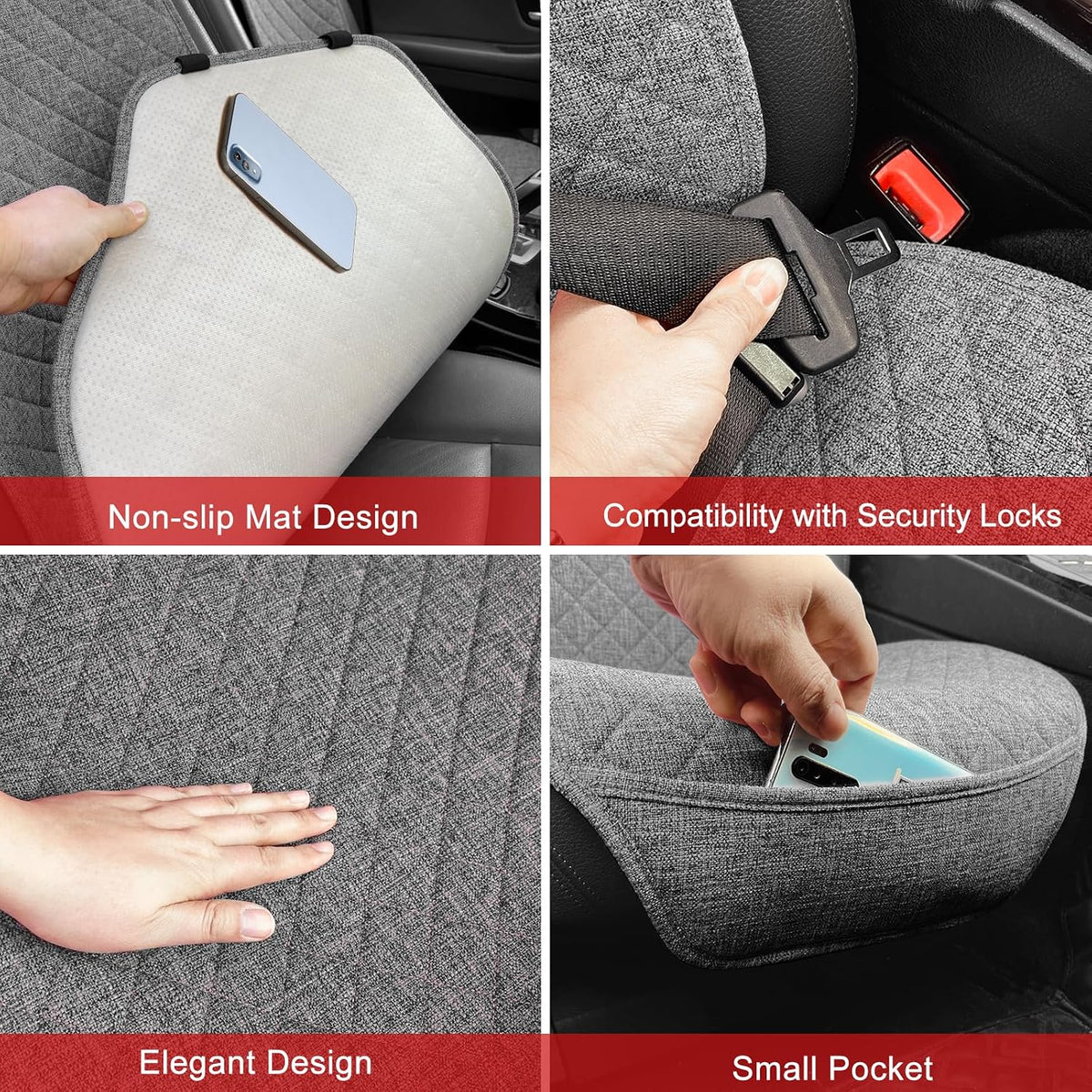 BOPUOVRE Linen Front Car Seat Covers Breathable Fabric