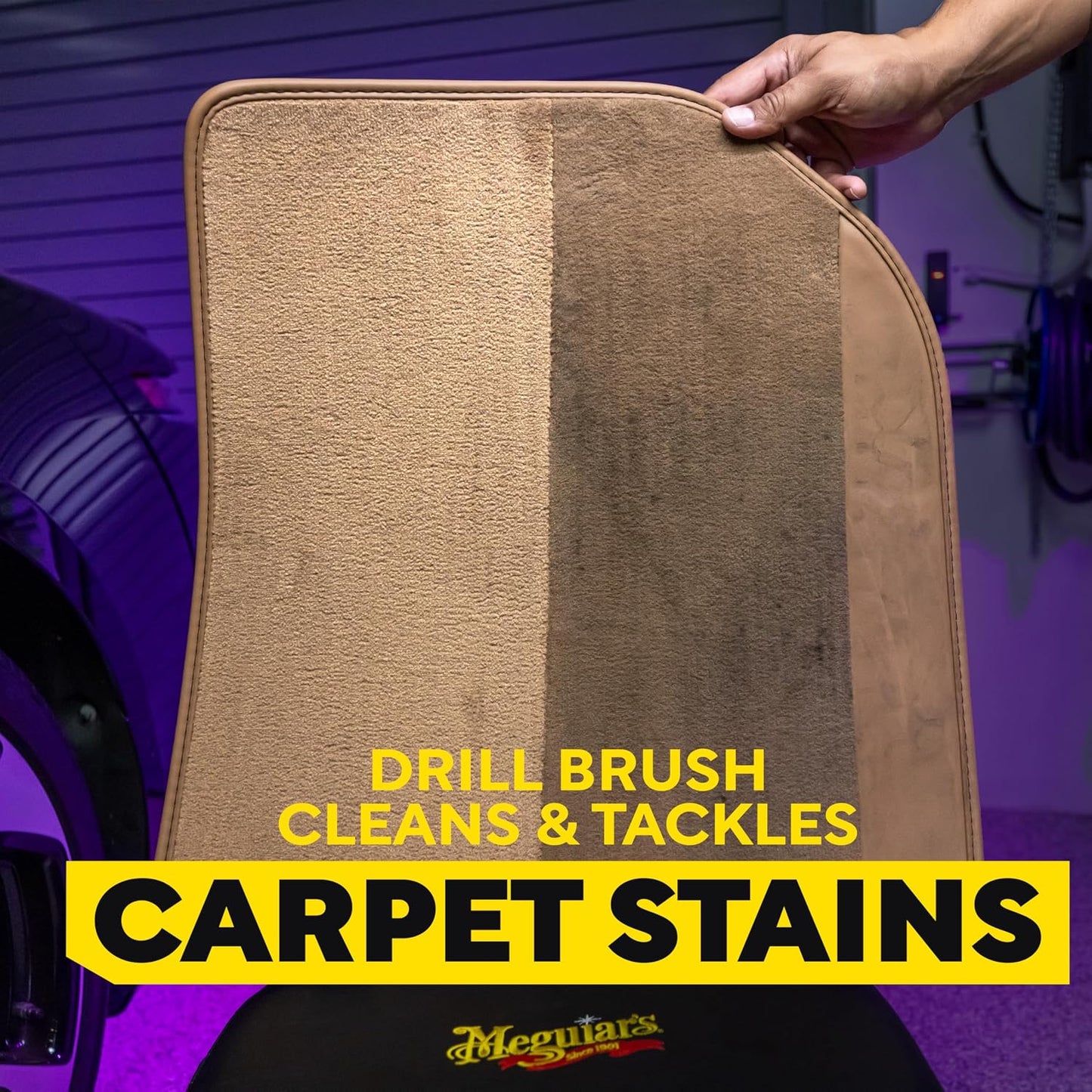Meguiar's Carpet &amp; Cloth Kit,This Car Care Kit includes a Premium Fabric &amp; Carpet Cleaner and Accessories,A Plush Microfiber Towel and 4” Drill Brush Attachment to Thoroughly Clean Interiors, Kit