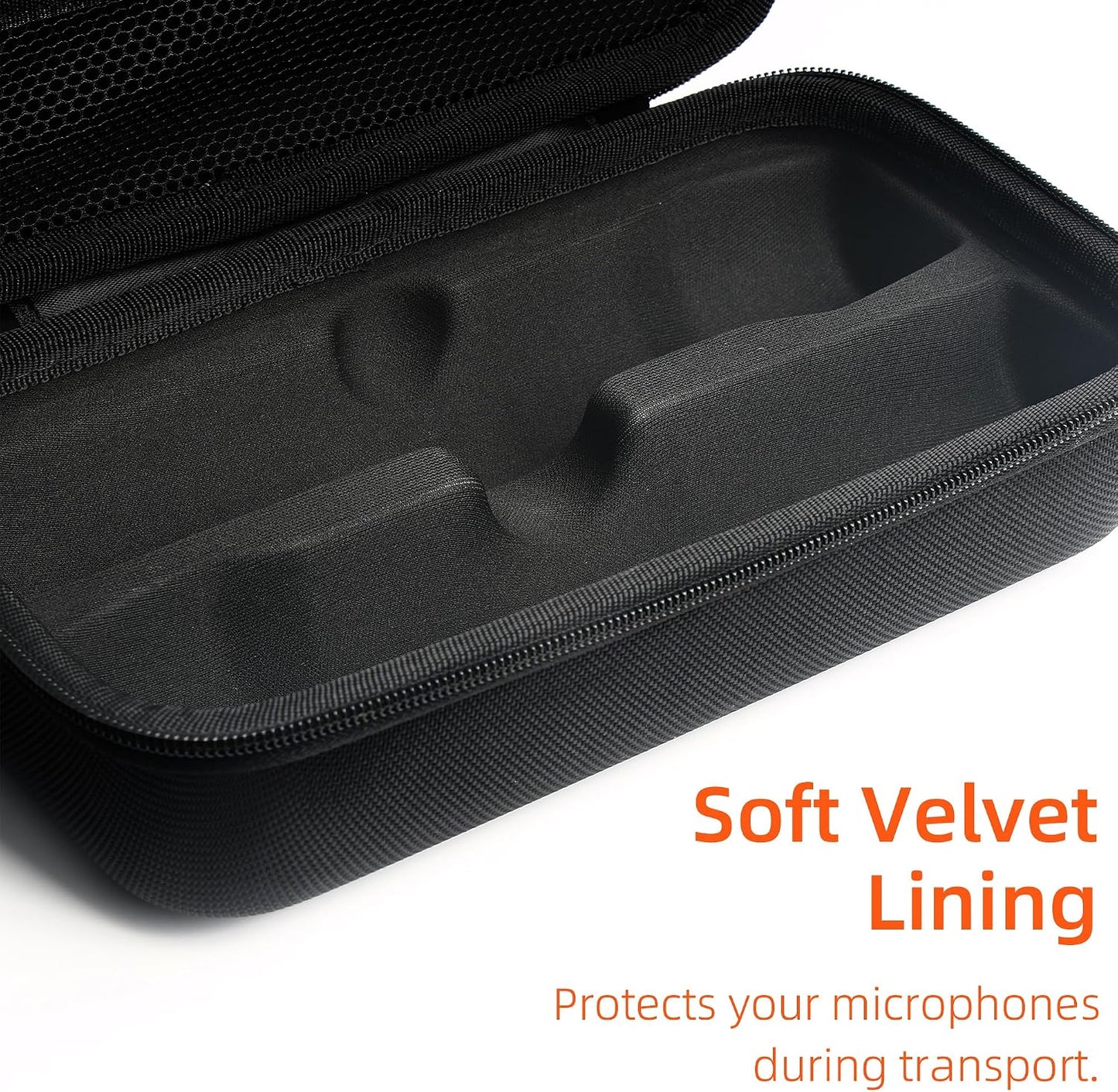Wireless Microphone Carrying Case Compatible with JBL Dual Microphone System | Portable Storage Bag for Handheld Mics, Receiver, Adapters & AA Batteries | for Karaoke Singing and Party Box Events