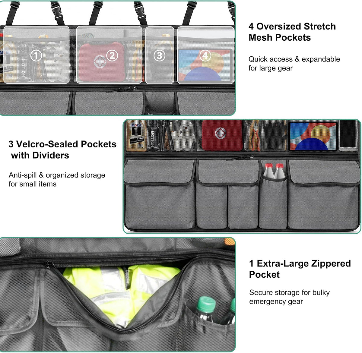 Car Trunk Organizer Foldable Cargo Storage for Forester with Pocket