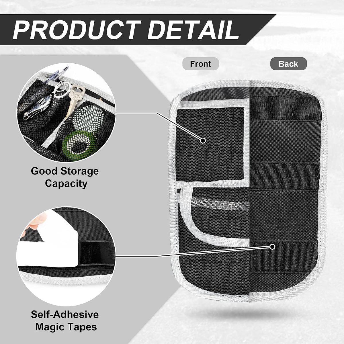 Front Trunk Lid Storage Organizer Fit for Can-Am Ryker 600 900 / Rally Edition/Sport（2015-2025) | Removable 3-Pocket Storage Bag (White String)