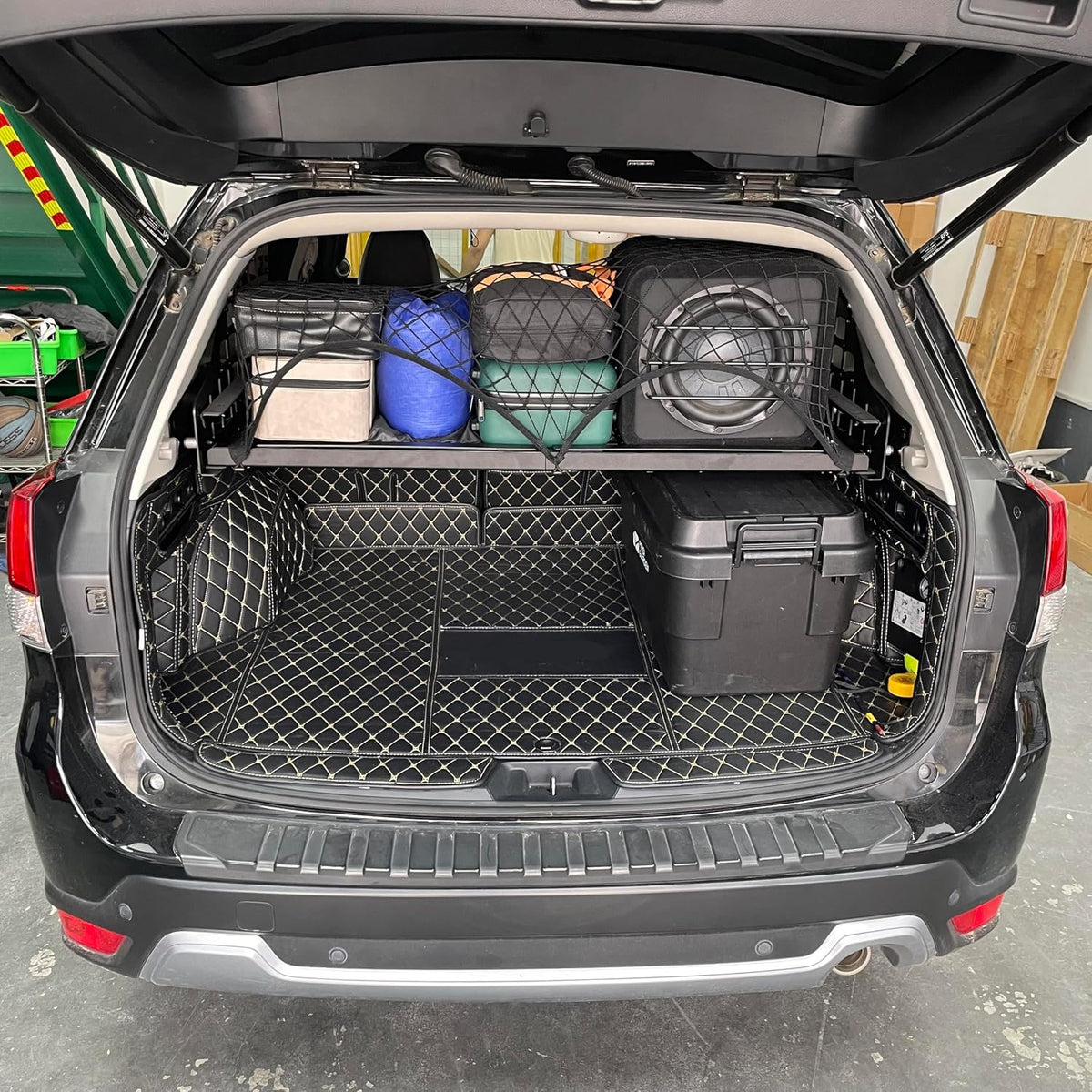 HIGH FLYING for Subaru Forester 2019-2024 Car Accessories Modular Storage Molle Panels System Trunk Shelf Luggage Storage Carrier Trunk Organizer Aluminum Alloy (Trunk Shelf)
