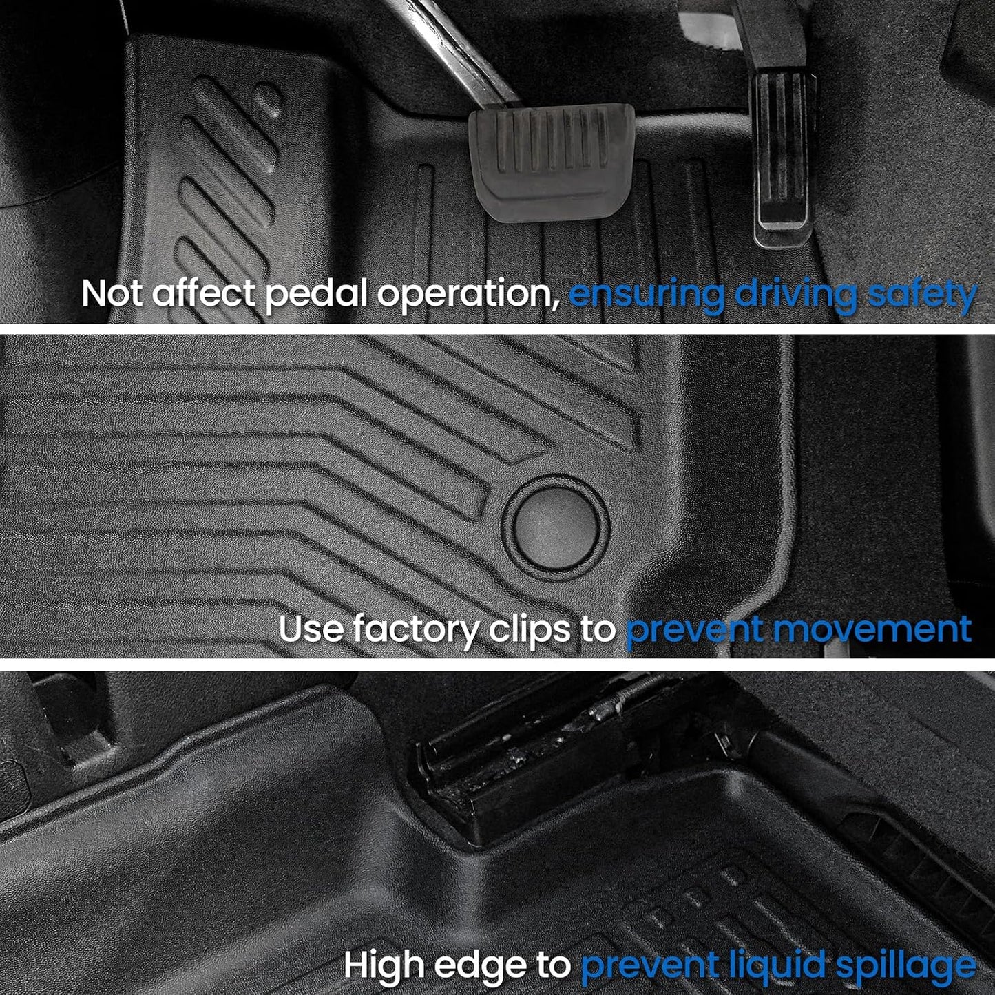 Floor Mats Cargo Mat for 2021-2025 2026 Jeep Grand Cherokee L w/Captain Chair (Only for 6-Seater w/o 2nd Row Armrest), All Weather TPE Trunk Cargo Liner Car Accessories (L | Floor Mats Set)