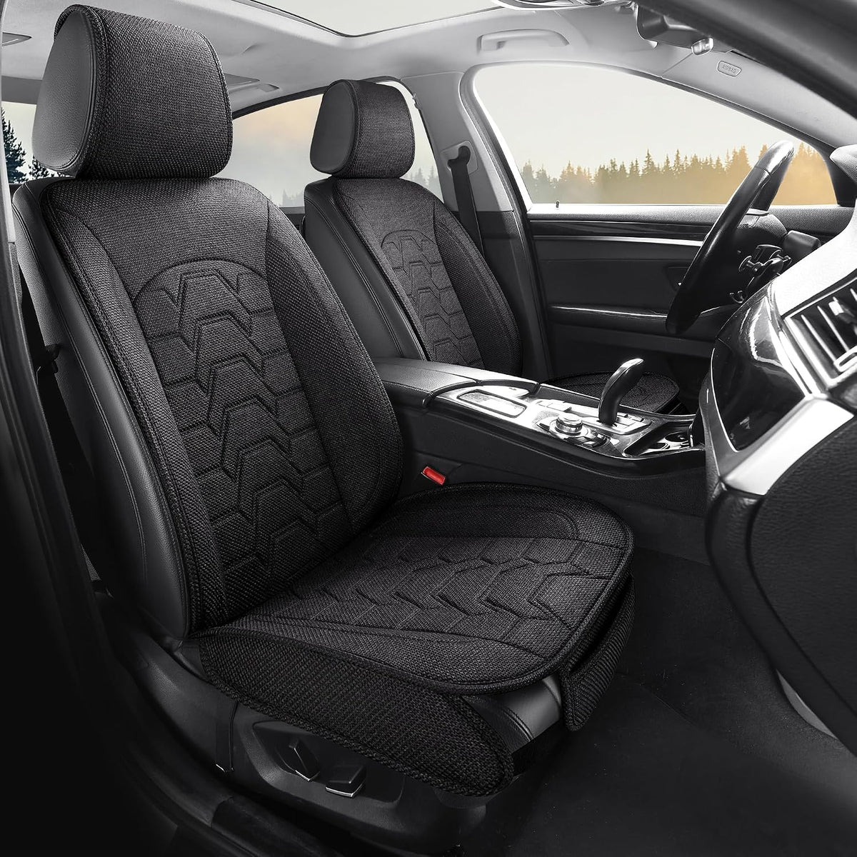 Linen Front Car Seat Covers Cloth Fabric Seat Protectors