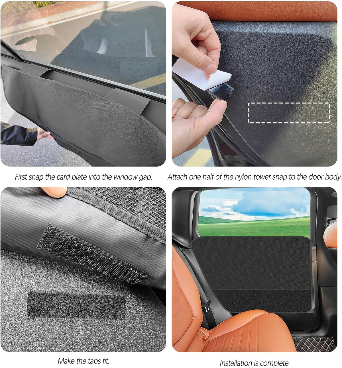 2PCS Car Door Protector for Dogs with Net Storage Pockets,Anti Scratch Dog Car Door Protector Installation on Window,Universal Interior Accessories Door Covers for Dogs