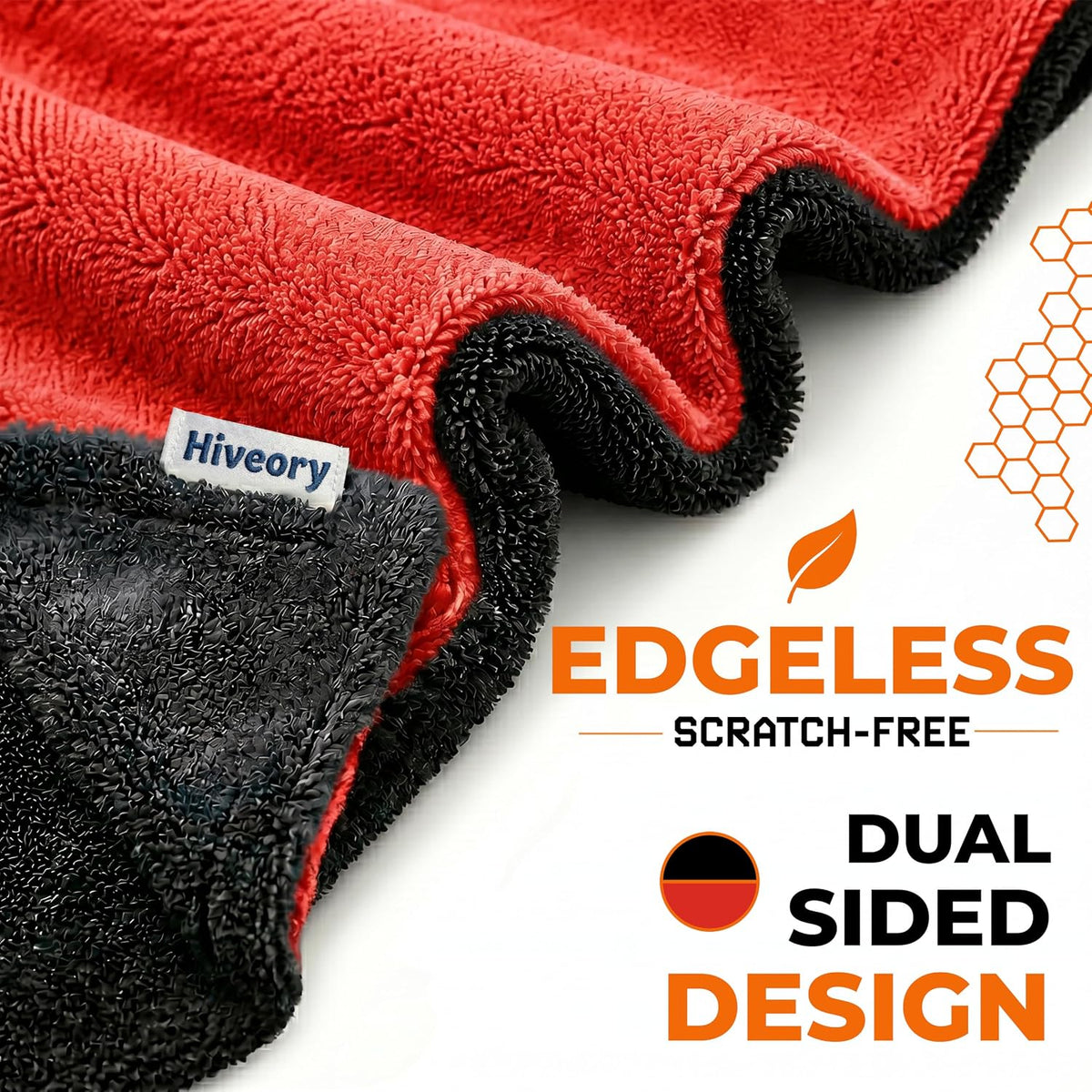 Car Drying Microfiber Towels - Red & Black