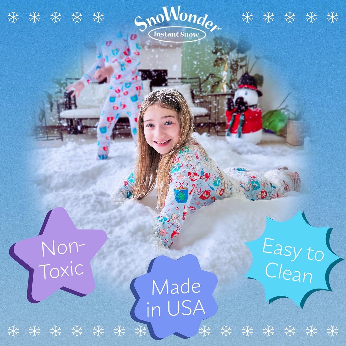SNOWONDER Instant Snow Fake Artificial Snow, Also Great for Making Cloud Slime - Mix Makes 4 Gallons of Fake Snow