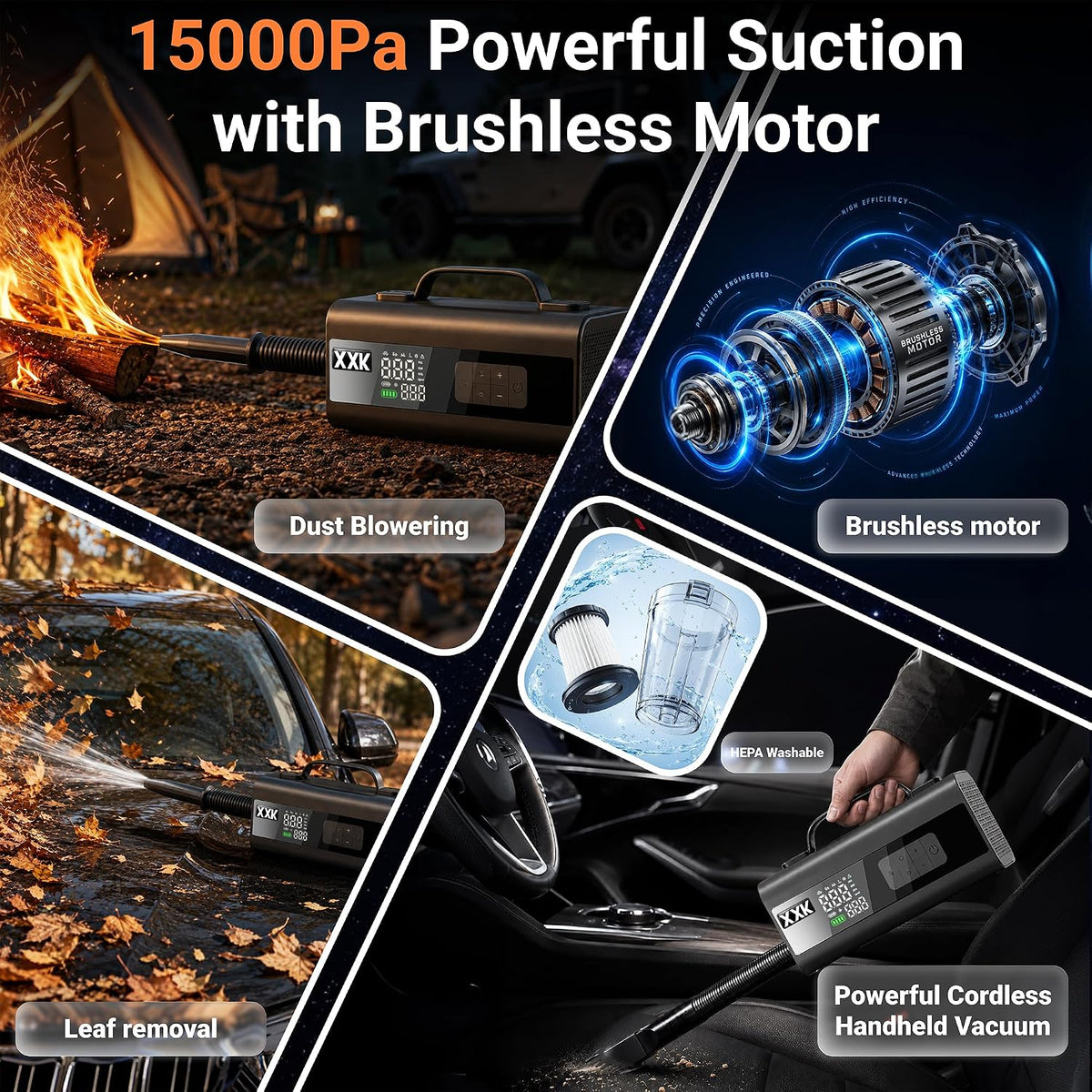 9000A Jump Starter with Air Compressor, 160PSI Portable Tire Inflator