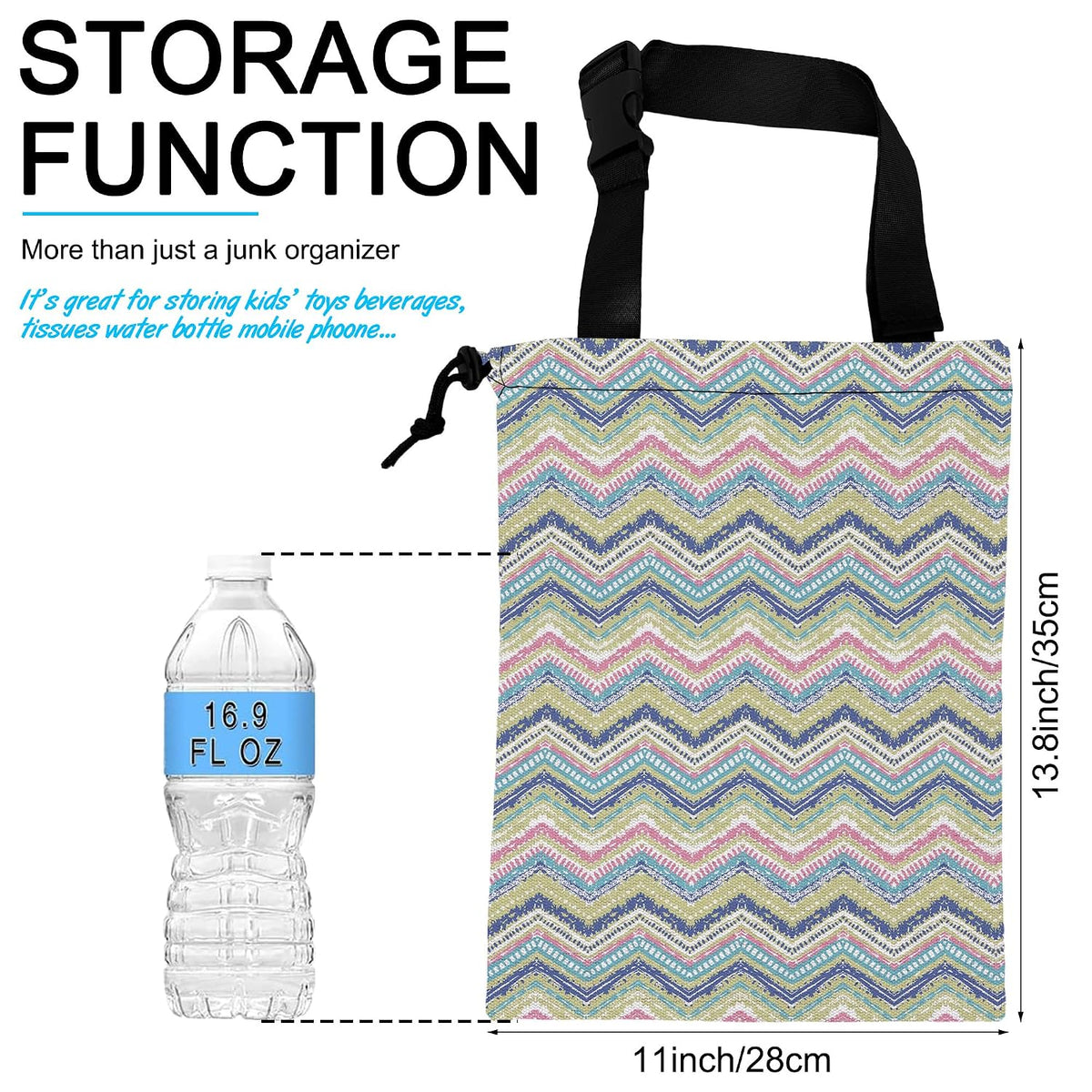 Car Garbage Bag Hanging Car Trash Can for Back Seat with Drawstring