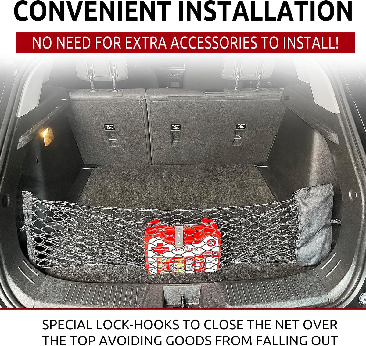 Envelope Style Automotive Elastic Trunk Mesh Cargo Net for Chevrolet Trax 2025-2026 - Premium Trunk Organizer and Storage - Luggage Net for Crossover - Best Car Organizer for Chevrolet Trax
