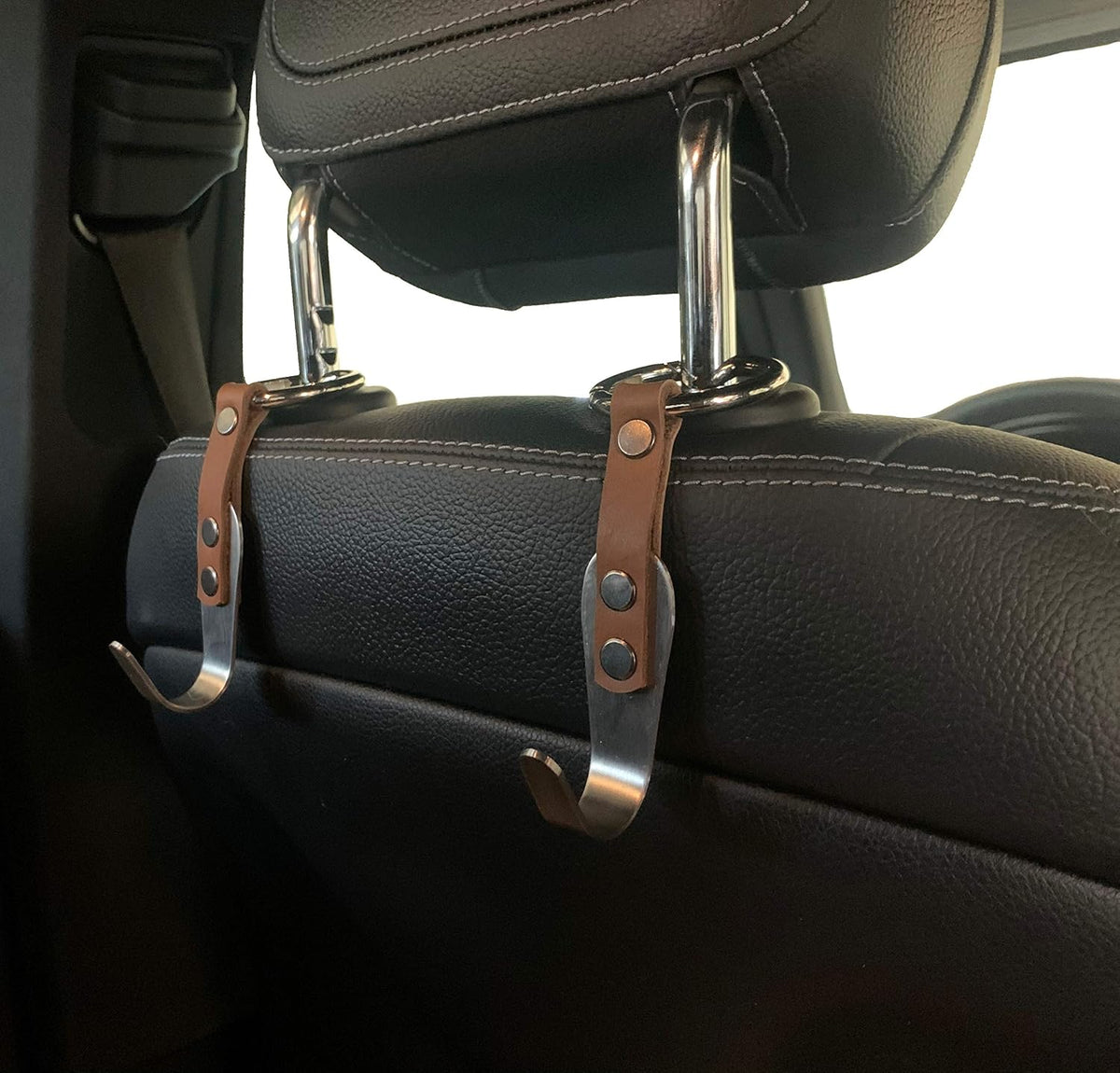 Headrest Hooks for Car 2 Pack Black