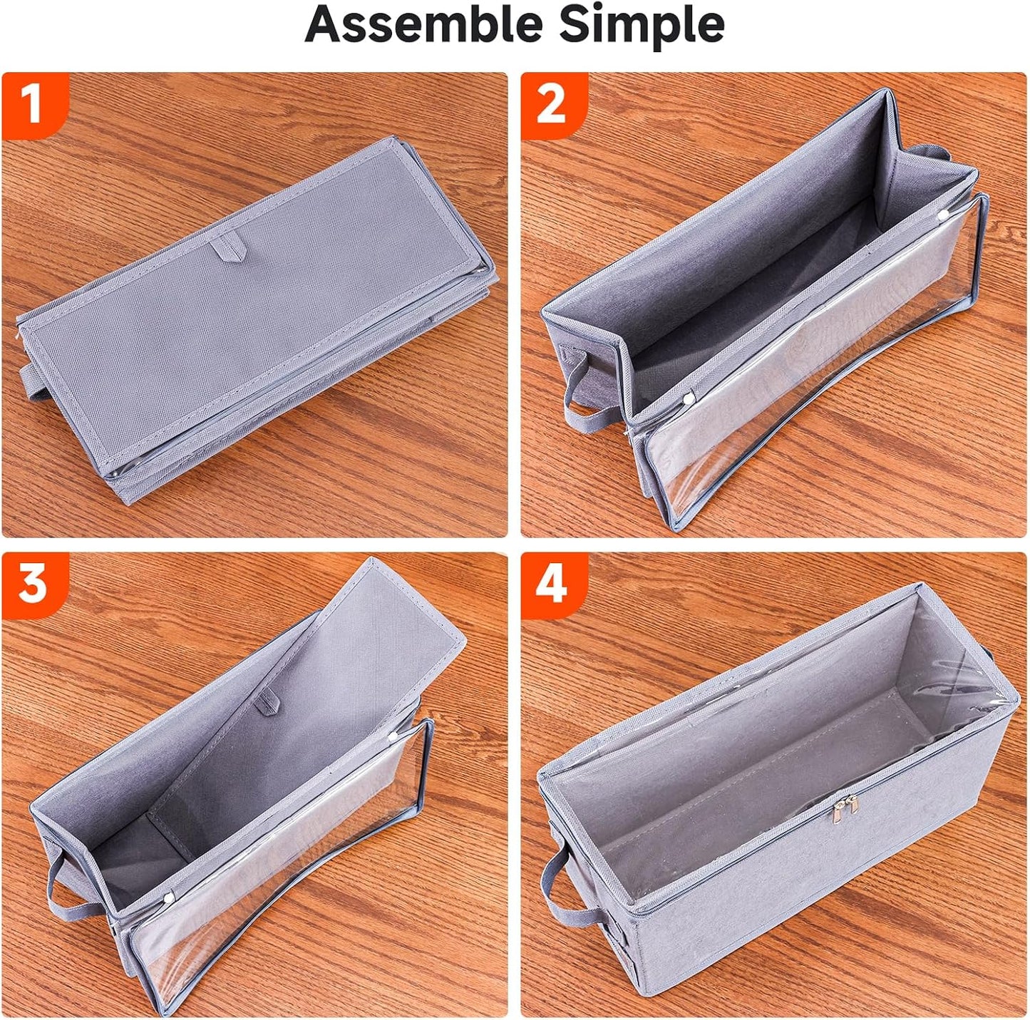 Stackable CD Holder & Storage Case - CD Storage Box Organizer with Lid & Handle - Dustproof CD Container with Clear PVC Top - 2Pack (Gray)
