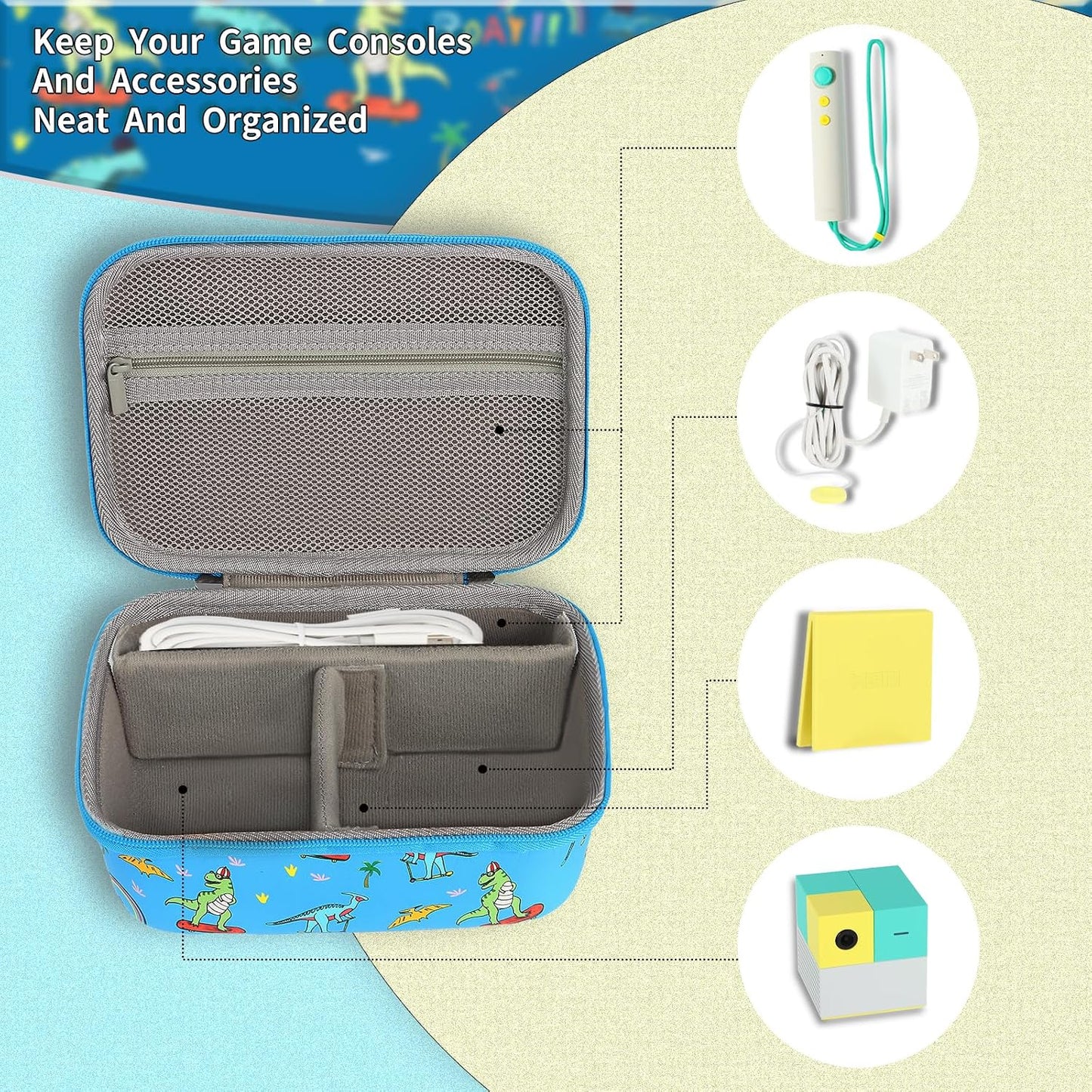 Carrying Case Compatible with Nex Playground Game System Cute Travel Case for Game Console & Accessories Hard Portable Storage,Case Only (Blue)