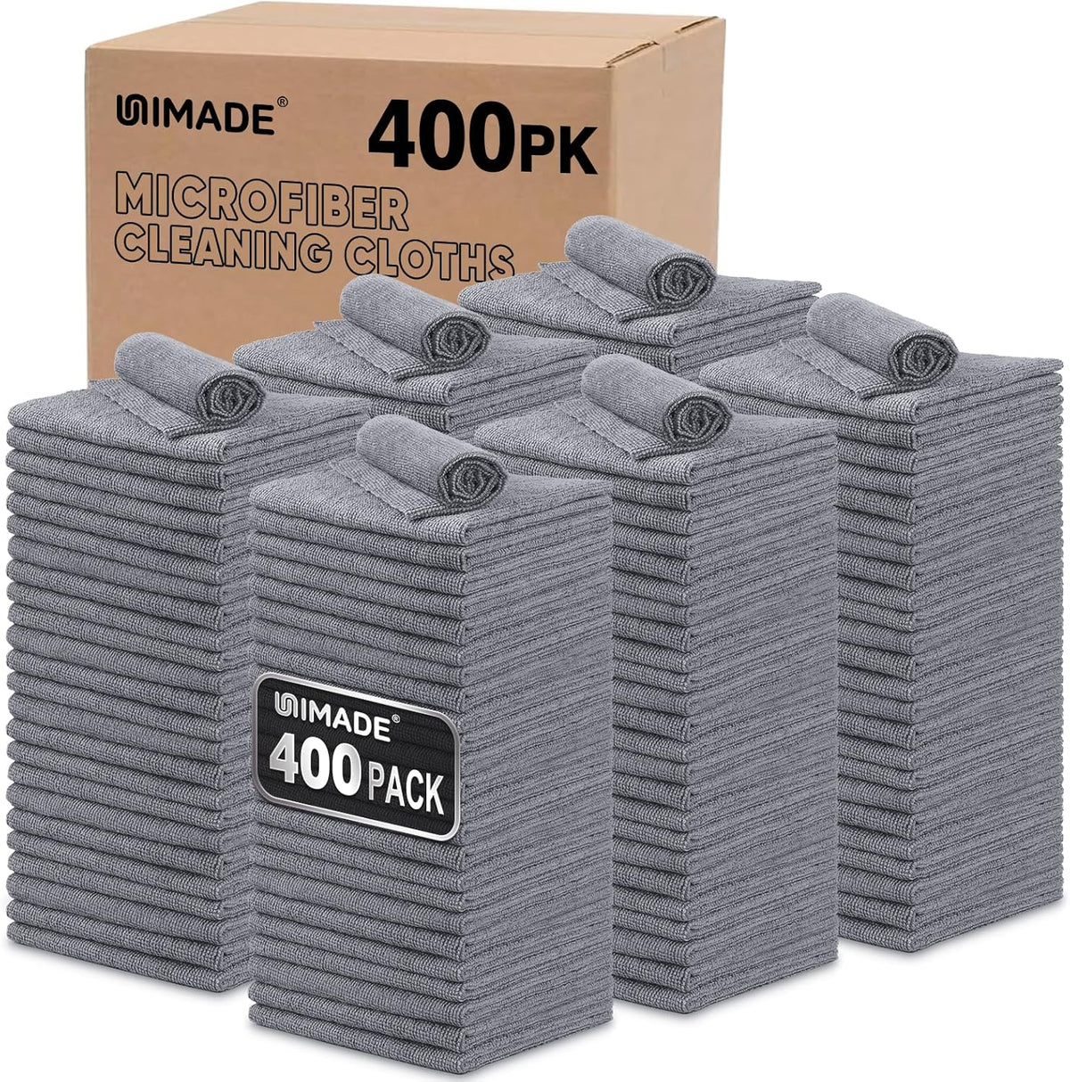 UNIMADE Microfiber Cleaning Cloth, 100 Pack Microfiber Towels for Cars
