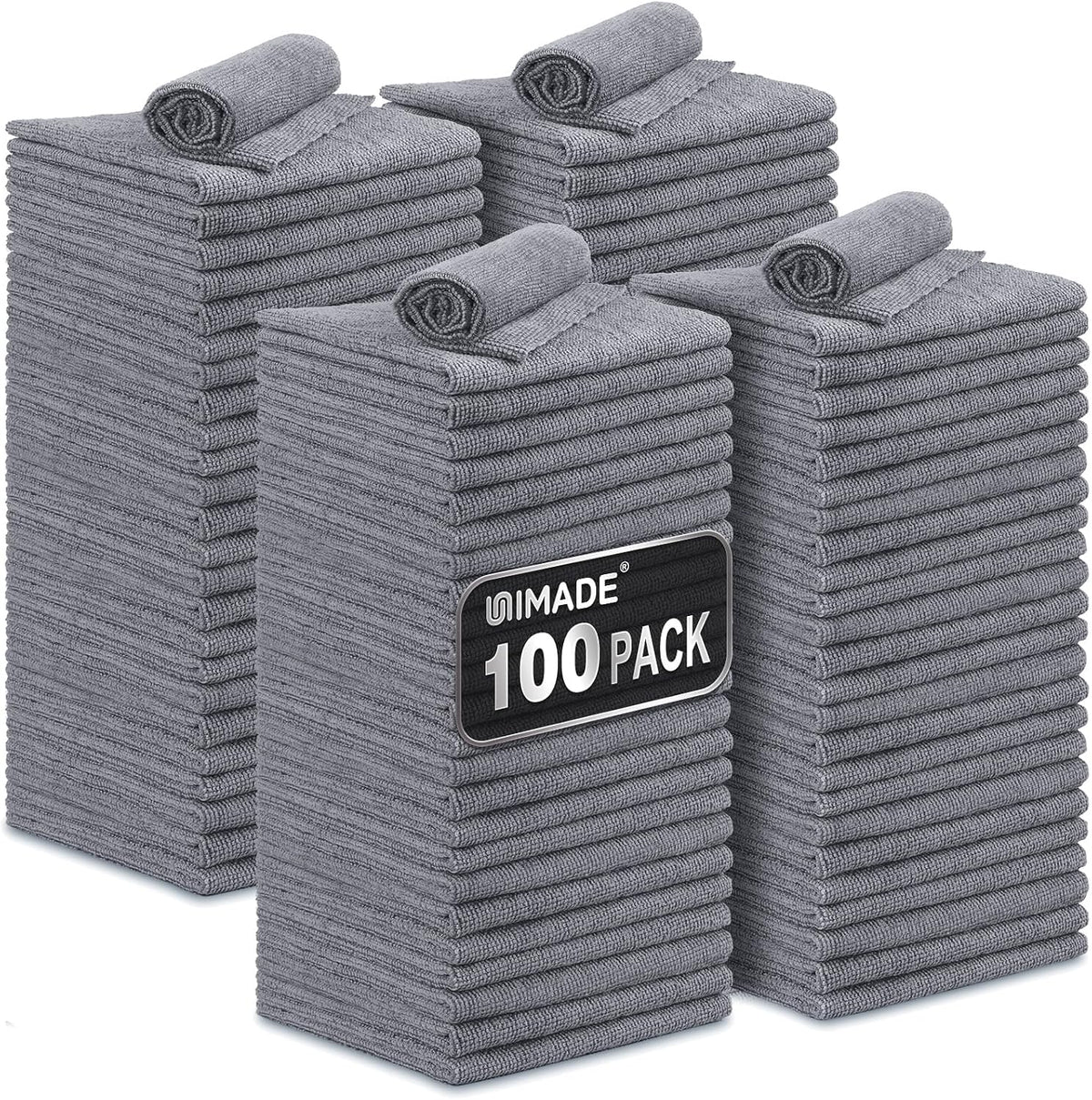 UNIMADE Microfiber Cleaning Cloth, 100 Pack Microfiber Towels for Cars