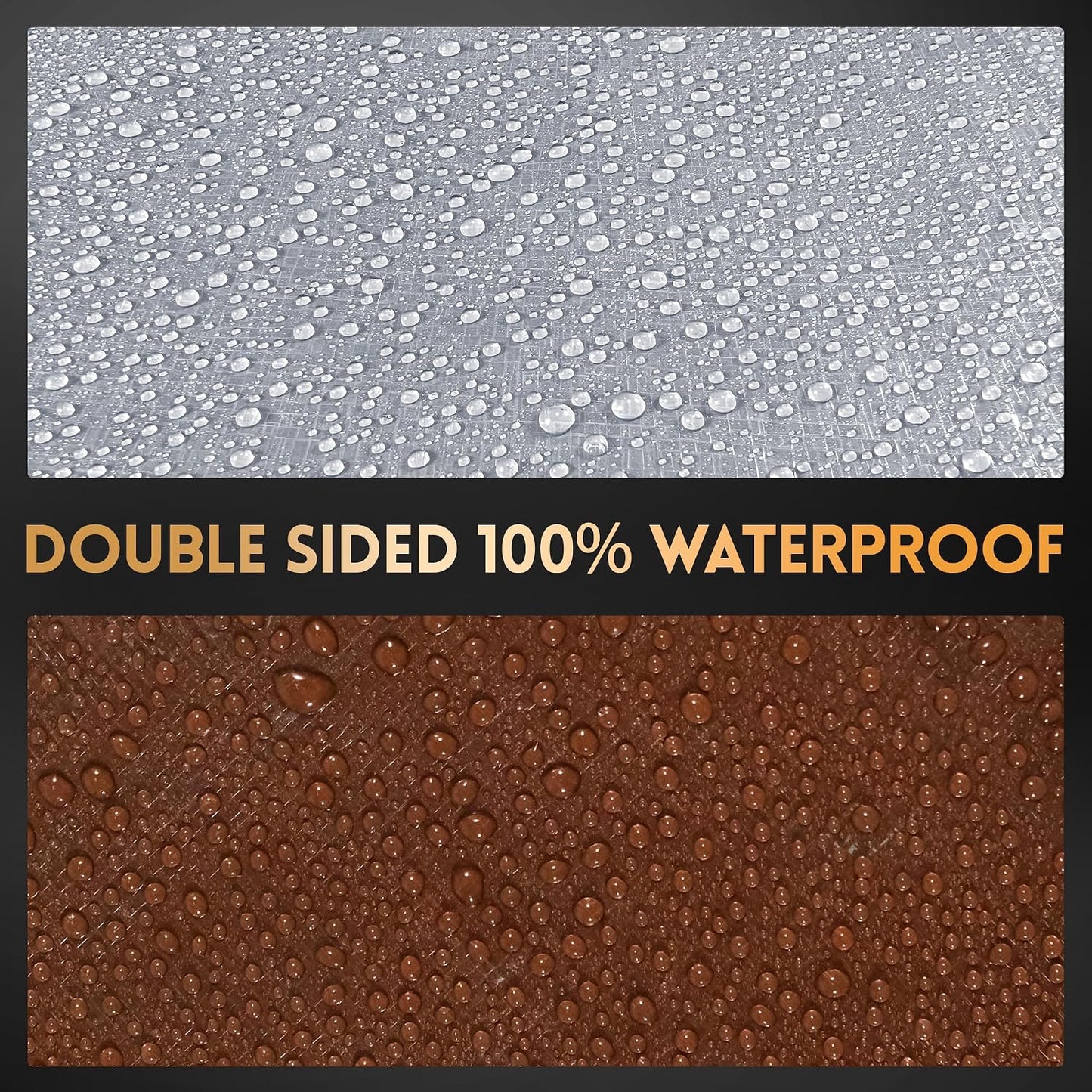 Tarp 12x12 ft Heavy Duty 10mil Silver/Brown 100% Waterproof High Durability Multipurpose Outdoor Tarpaulin,Uv Resistant,for Courtyards,Camping, Canopy, Trailer, Boats, Camping, Etc -by MVPNET