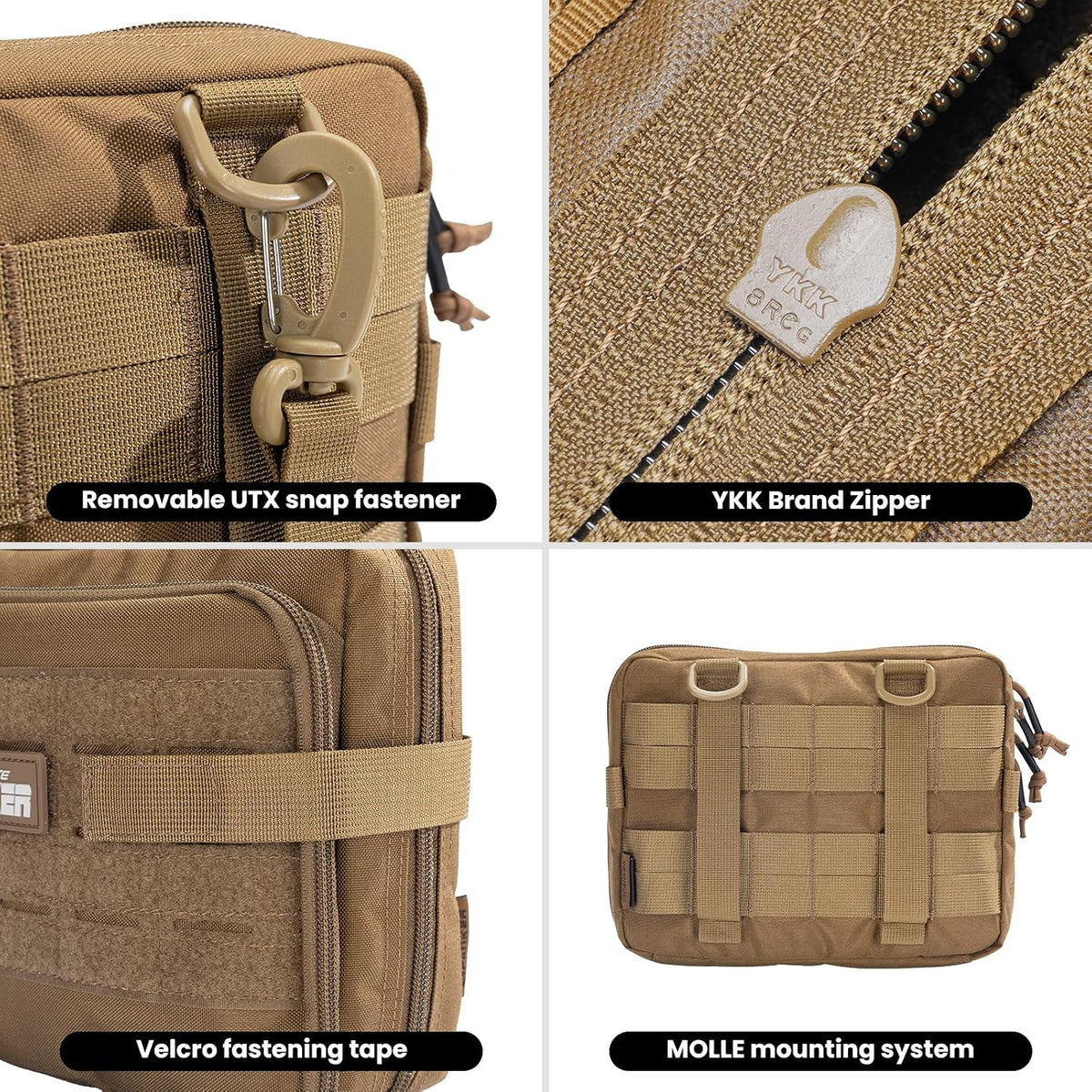 EXCELLENT ELITE SPANKER Tactical Molle Admin Pouch Utility Organizer EDC Medical Bag Utility EDC Tool Pouch with Shoulder Strap Attachment Pouches Waist Bag