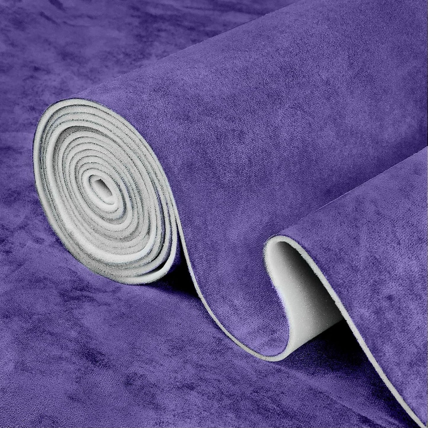 Purple Suede Headliner Fabric, 36" L×60" W Car Headliner Material, Tela para Tapizar Techo de Auto, Suede Wrap Car Interior with Foam Backing, Auto Roof Replacement Material for Truck